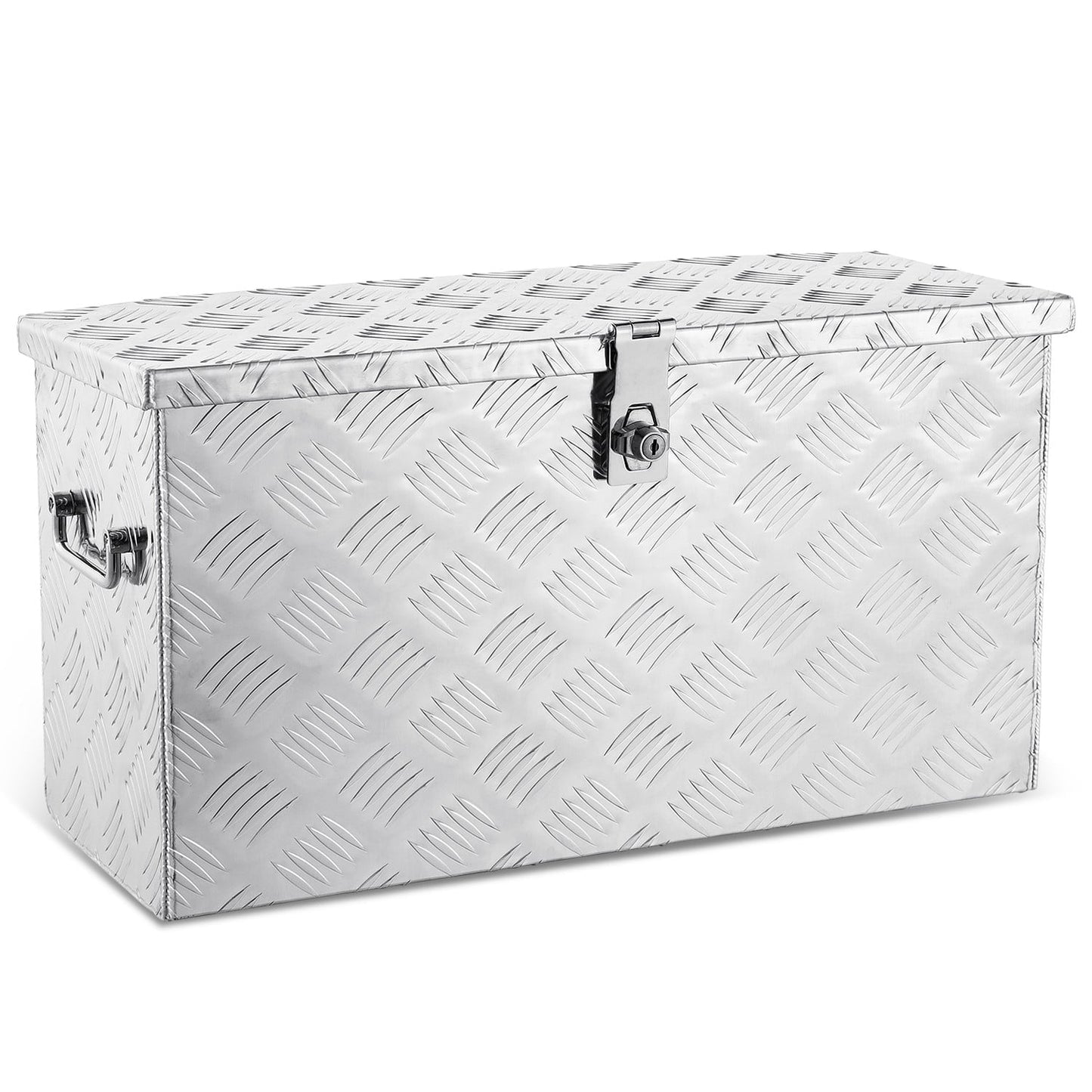 DNA Motoring 27.2"x9.4"x12.6" Aluminum Pickup Truck Trailer Trunk Bed Tool Storage Box w/ Side Handle