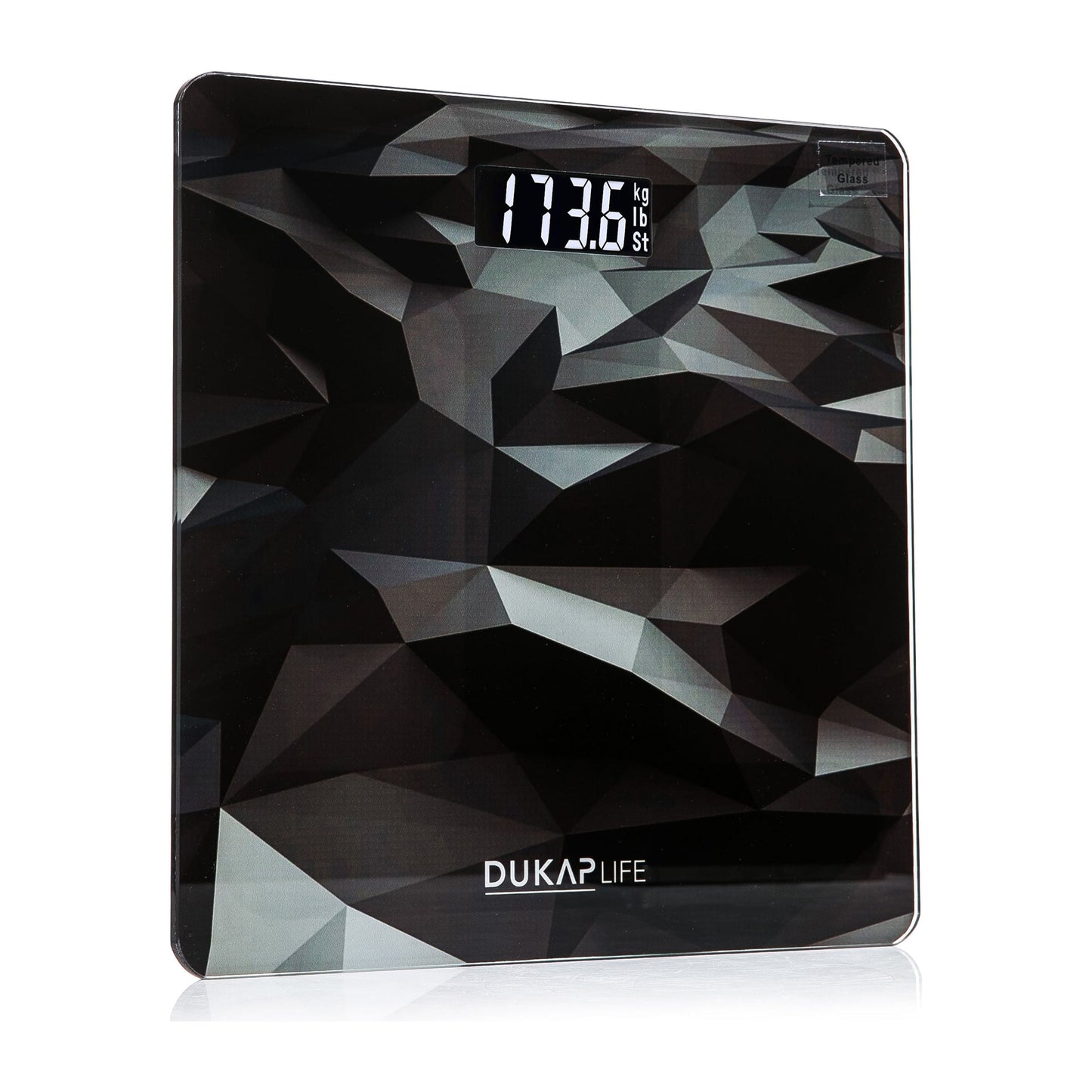 DUKAP LIFE Unique Digital Bathroom Body Weight Scale with LCD Screen Display - Black Design