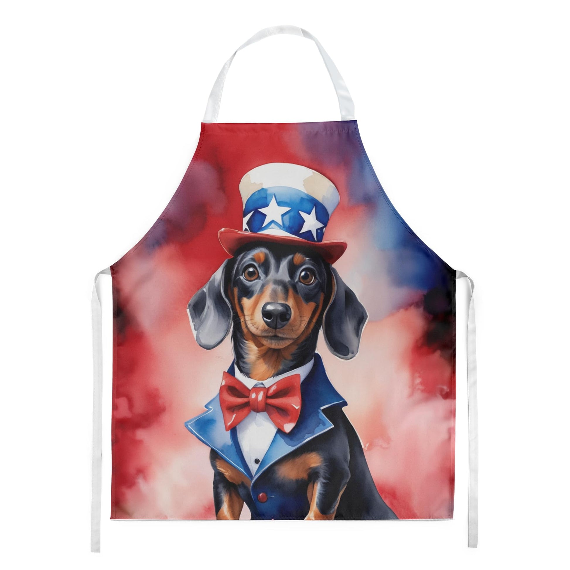 Dachshund Patriotic American Apron 27 in x 30 in