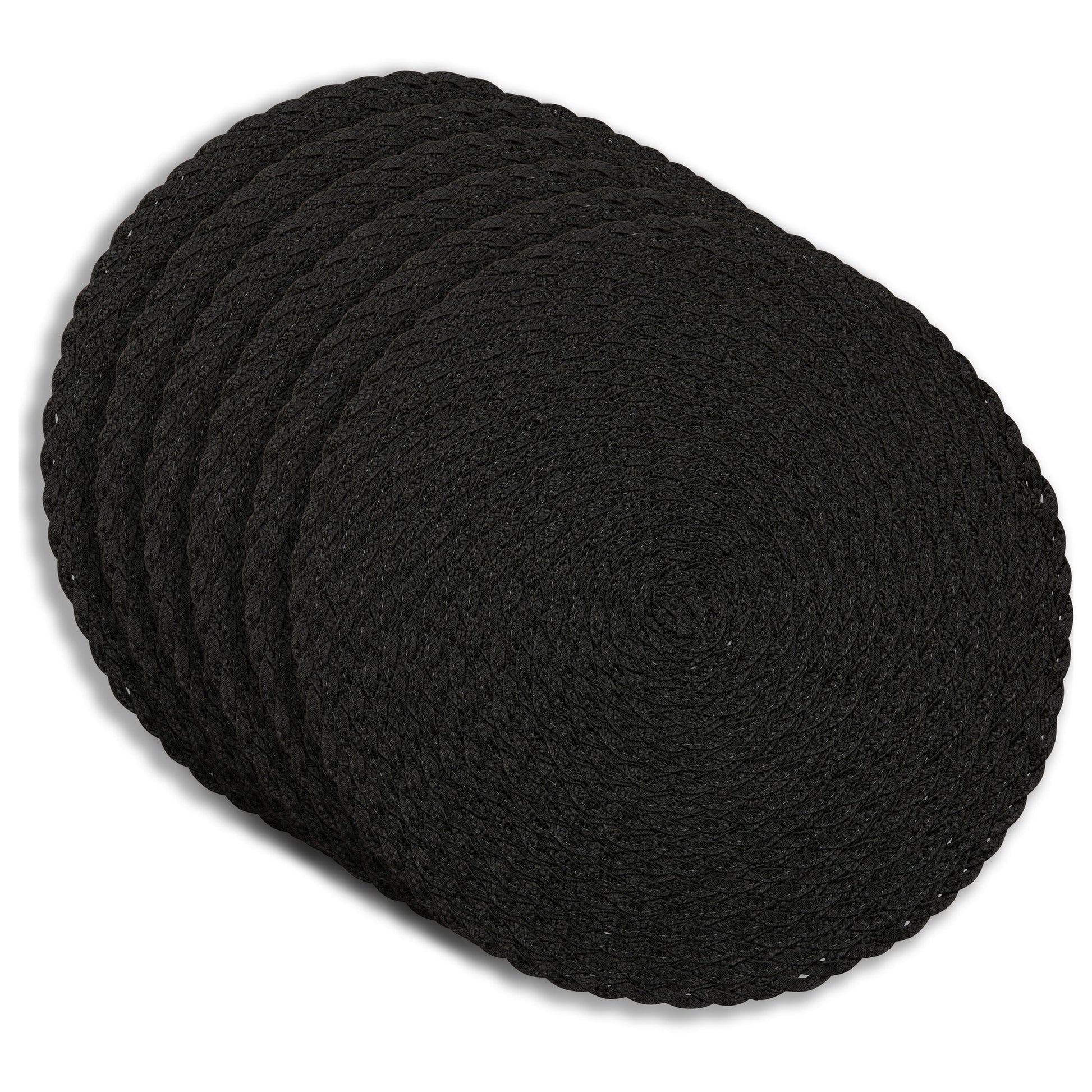 Dainty Home Set of 6 Placemats | Elegant and Durable | 15x15 in Round Woven Non-Slip Washable Place Mats | Tear-Resistant Heat | Resistant Placemats