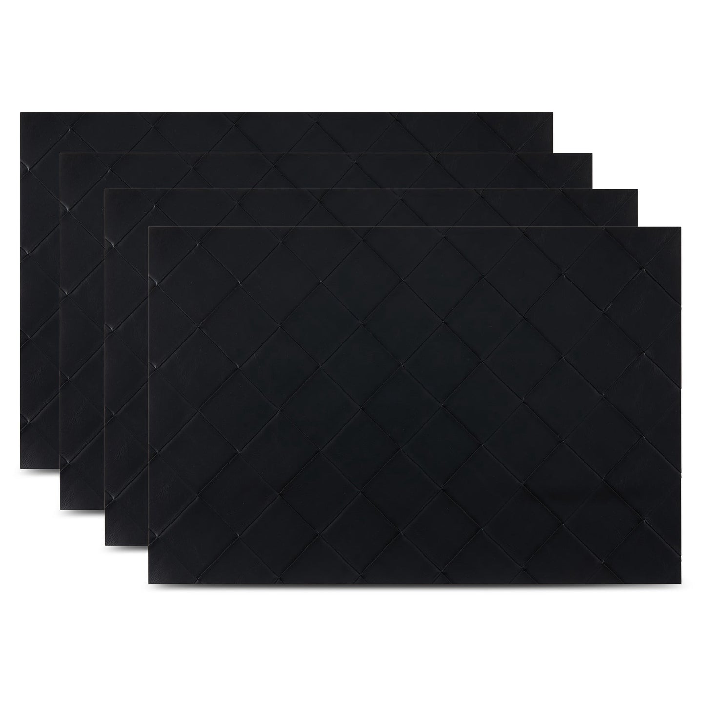 Ala Carte by Dainty Home Modena Geometric Textured Faux Leather Placemats â€“ Set of 4, Reversible, Non-Slip, Washable, Heat & Tear Resistant â€“ 12x18 in Dining Table Mats