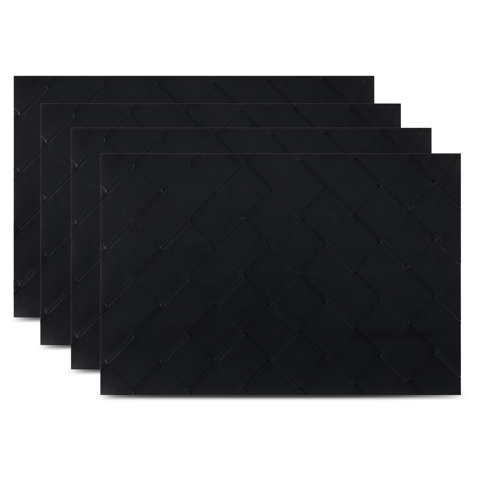 Ala Carte by Dainty Home Modena Geometric Textured Faux Leather Placemats â€“ Set of 4, Reversible, Non-Slip, Washable, Heat & Tear Resistant â€“ 12x18 in Dining Table Mats