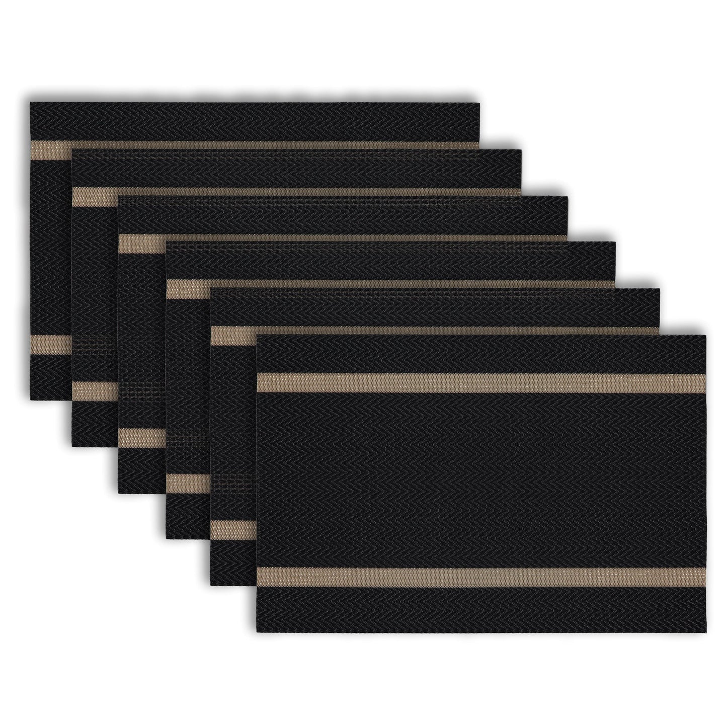 Dainty Home Set of 6 Placemats | Elegant and Durable | 12x18 in PVC Non-Slip Washable Place Mats | Tear-Resistant Heat | Resistant Placemats
