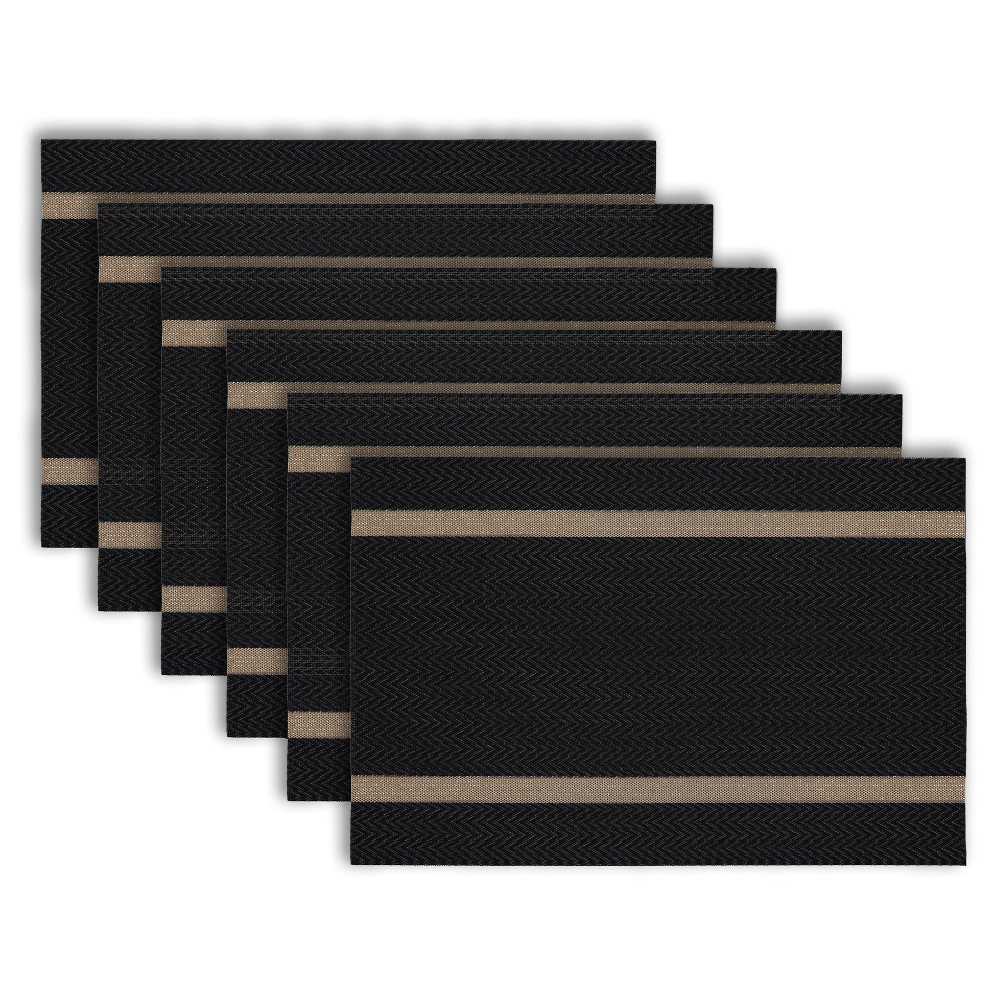 Dainty Home Set of 6 Placemats | Elegant and Durable | 12x18 in PVC Non-Slip Washable Place Mats | Tear-Resistant Heat | Resistant Placemats