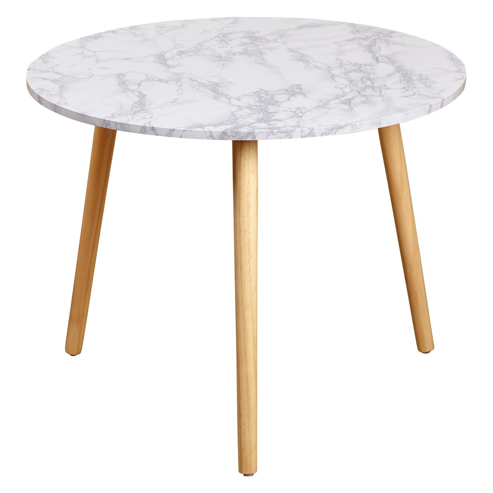 angelo isHome Darcy Modern Round Coffee Table, Natural/White Faux Marble