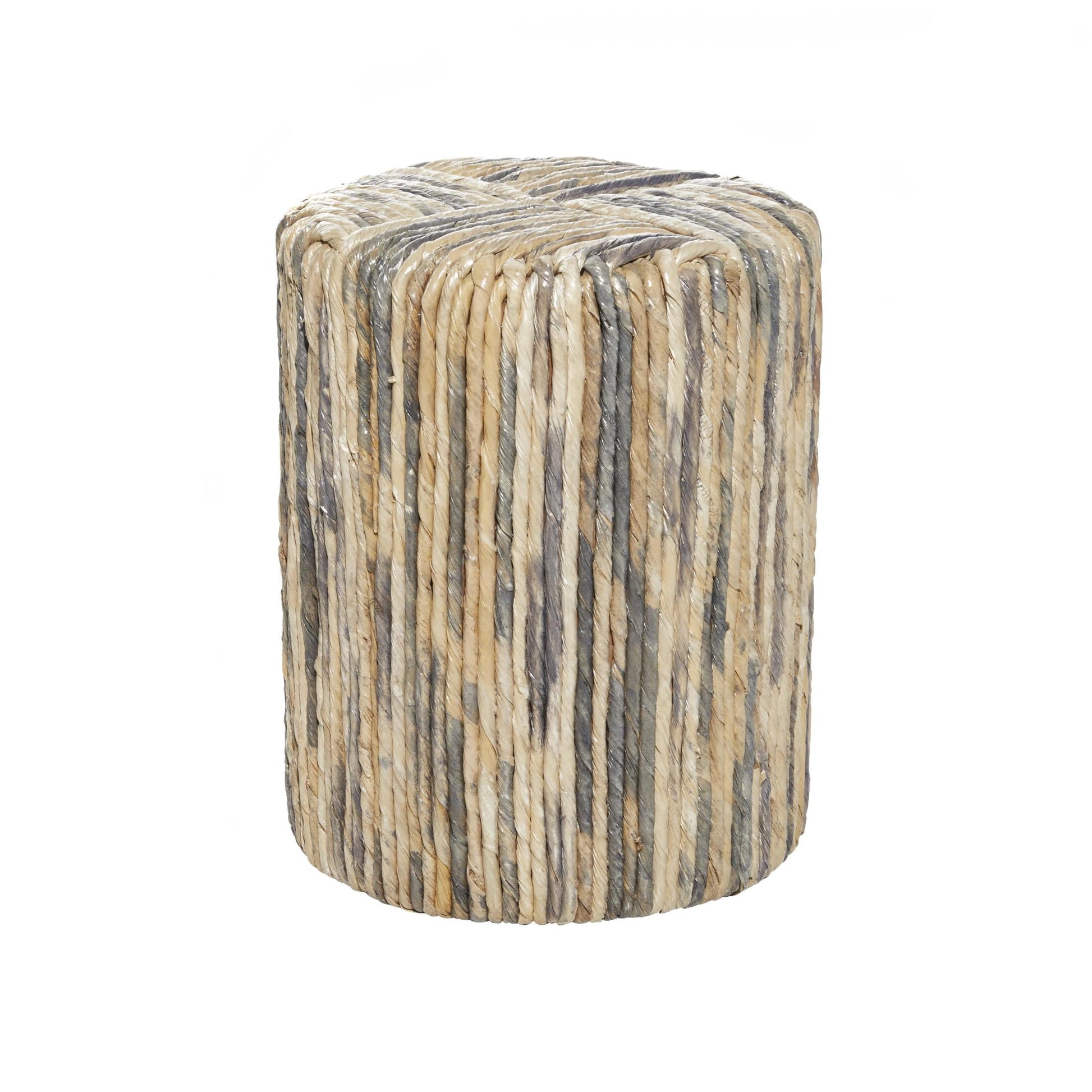 DecMode 15" x 18" Multi Colored Banana Leaf Woven Accent Table, 1-Piece