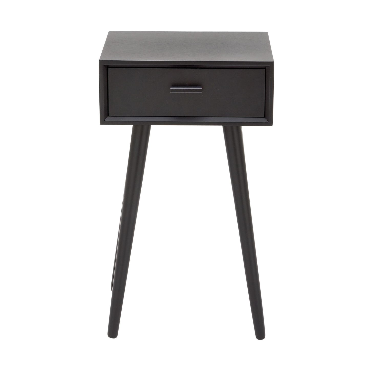 DecMode Mesa Auxiliar de Madera Negra de 16" x 28" con un Solo CajÃ³n, 1 Pieza