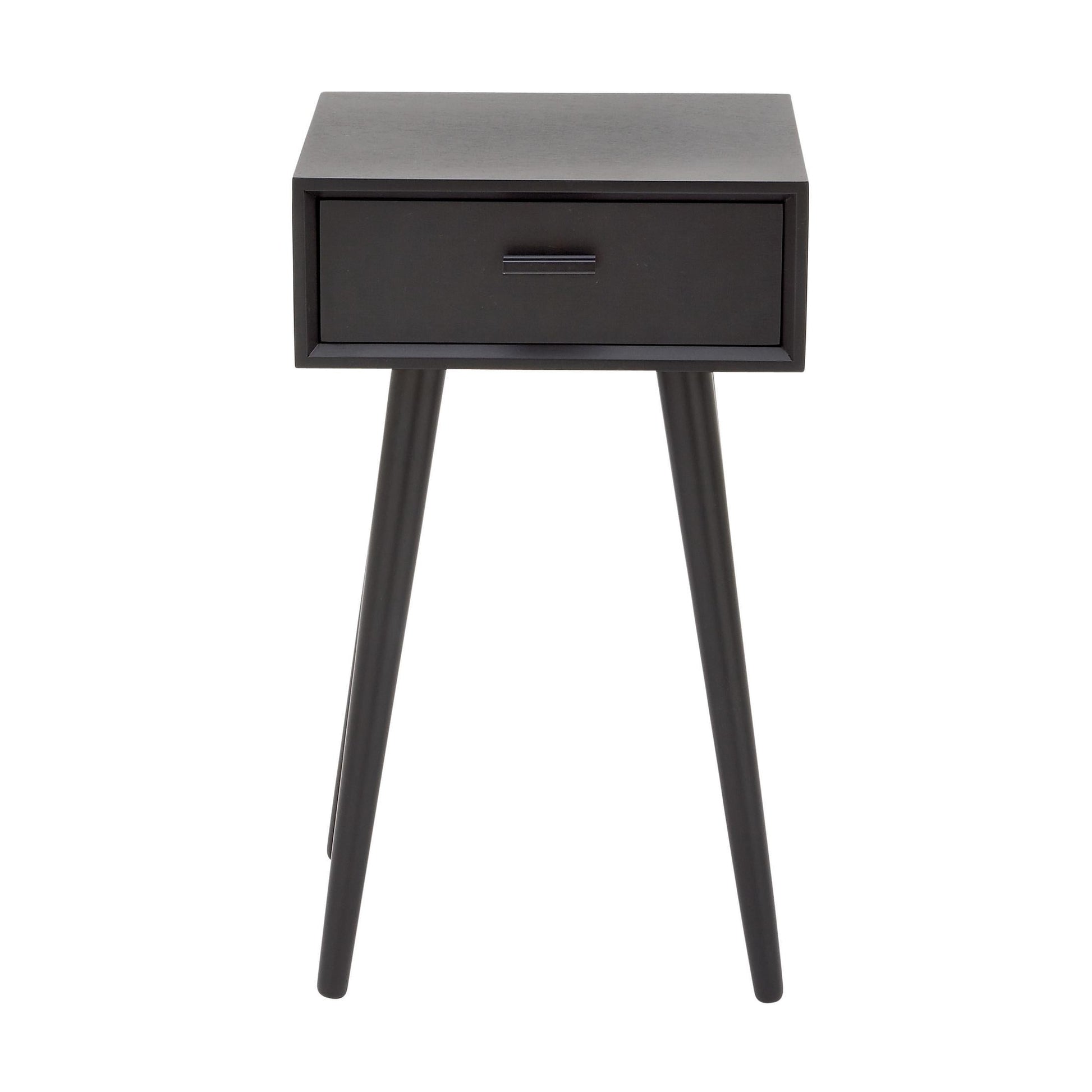 DecMode Mesa Auxiliar de Madera Negra de 16" x 28" con un Solo CajÃ³n, 1 Pieza