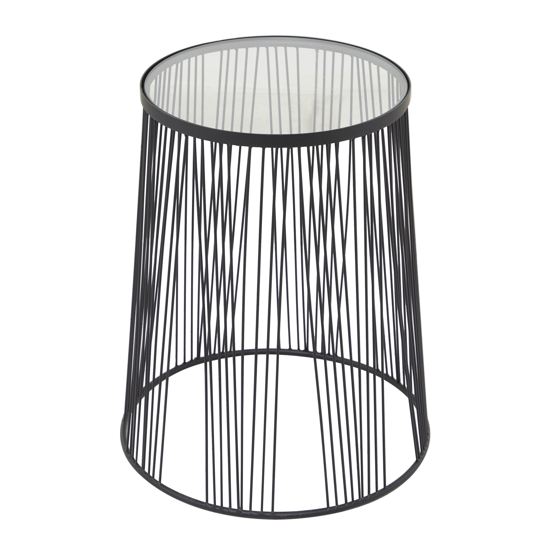 DecMode 18"W, 22"H Metal Contemporary Accent Table, Black, 3-Piece