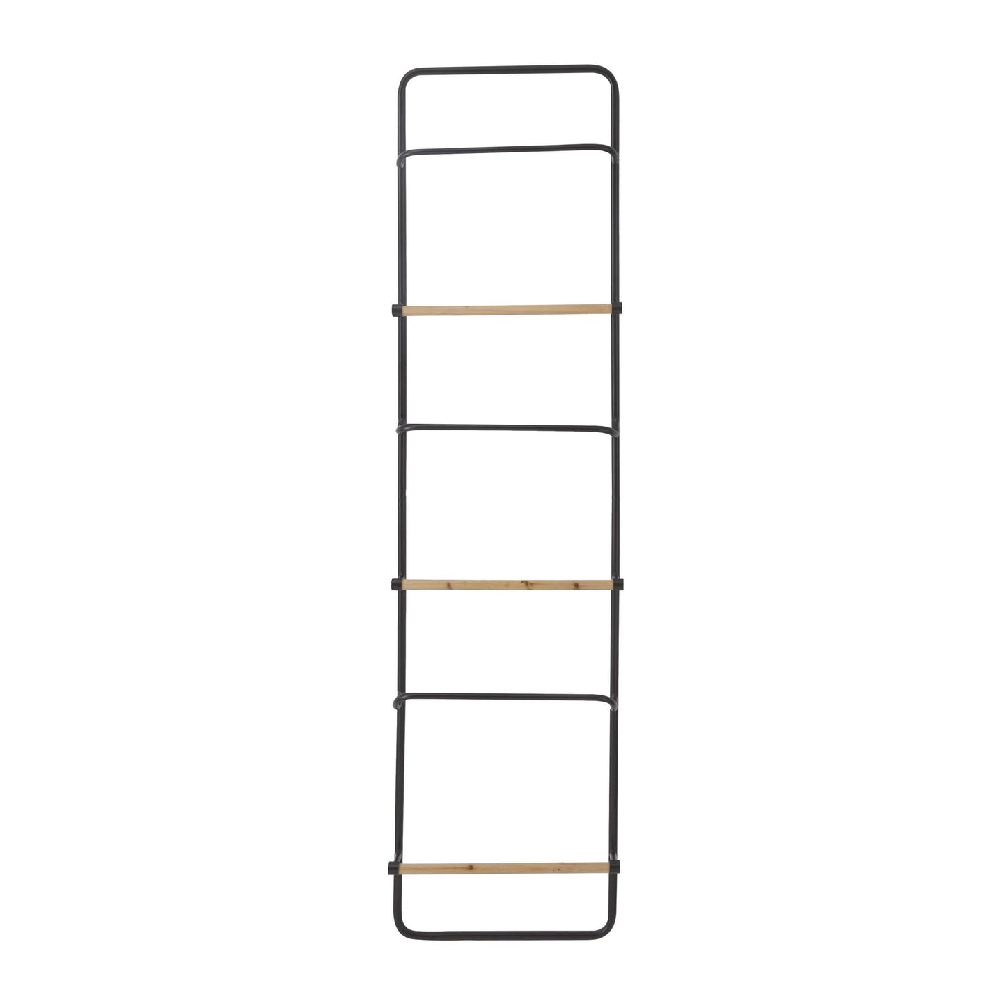 DecMode 18" x 70" Black Metal Wall Mounted 6 Rung Ladder, 1-Piece