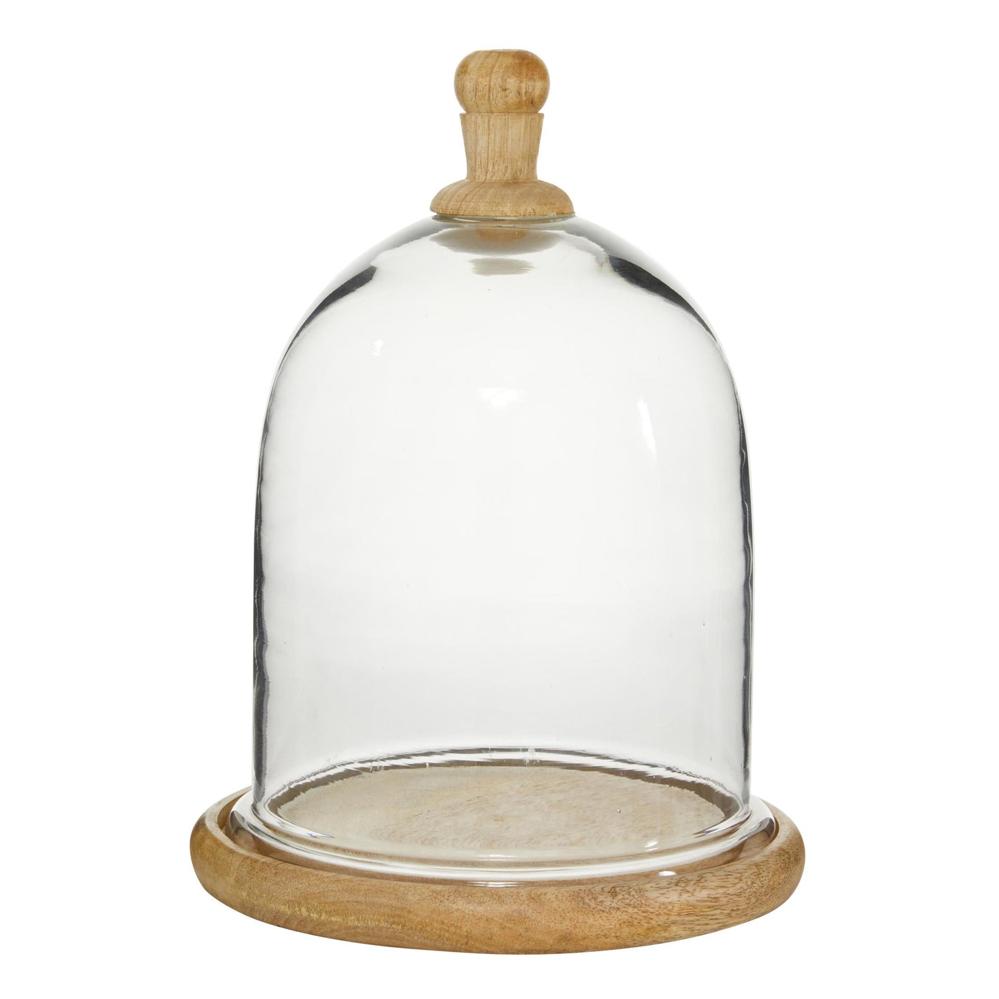 DecMode 8" x 11" Brown Glass Decorative Stand with Glass Lid, 1-Piece