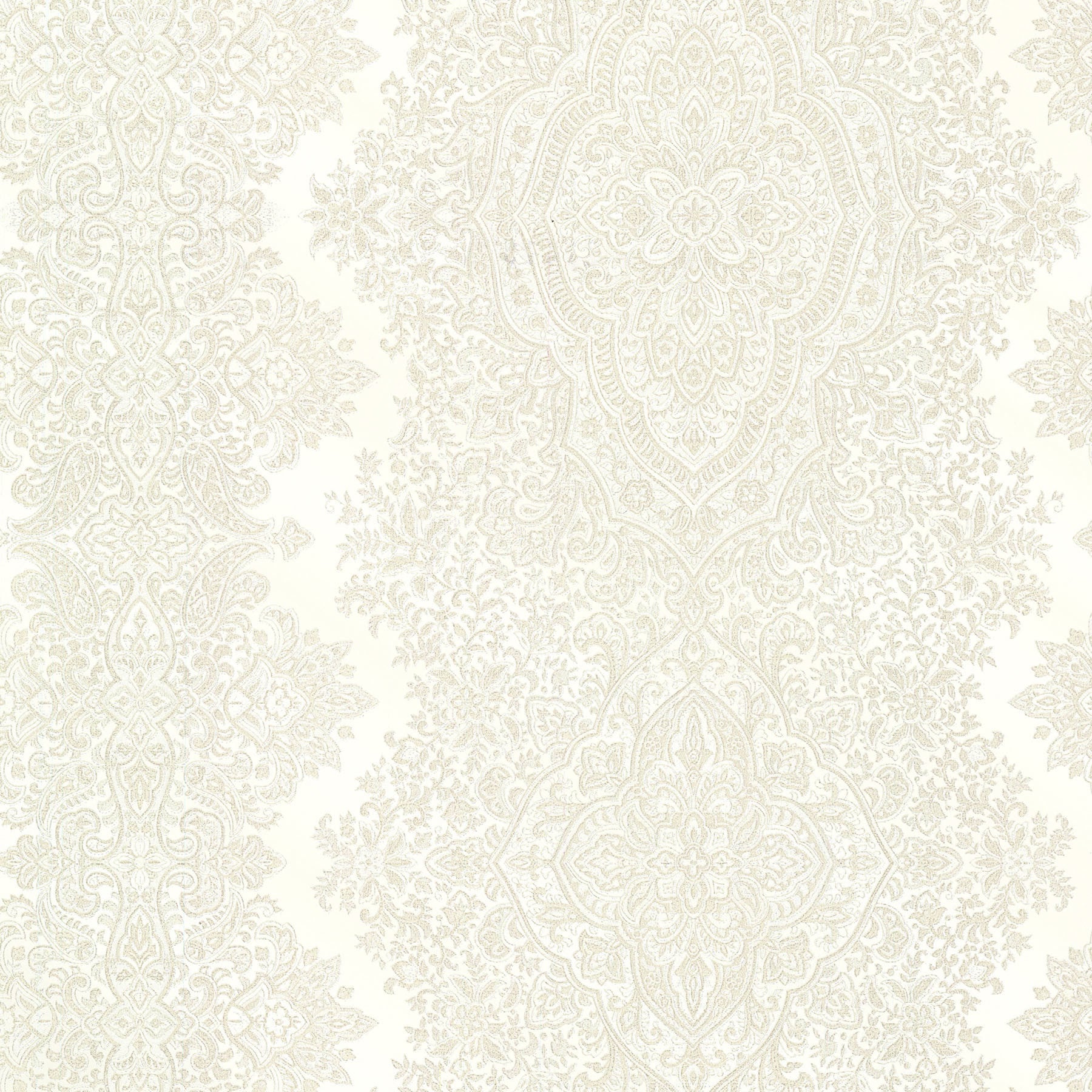 Benedict Cream Ornate Paisley Stripe Wallpaper