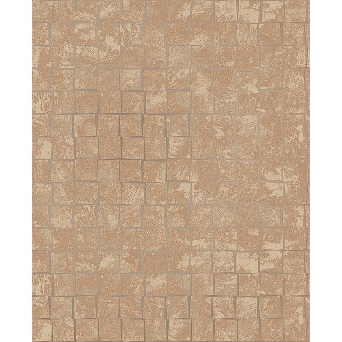 Decorline Cubist Copper Geometric Wallpaper, 20.5-in by 33-ft, 56.4 sq. ft