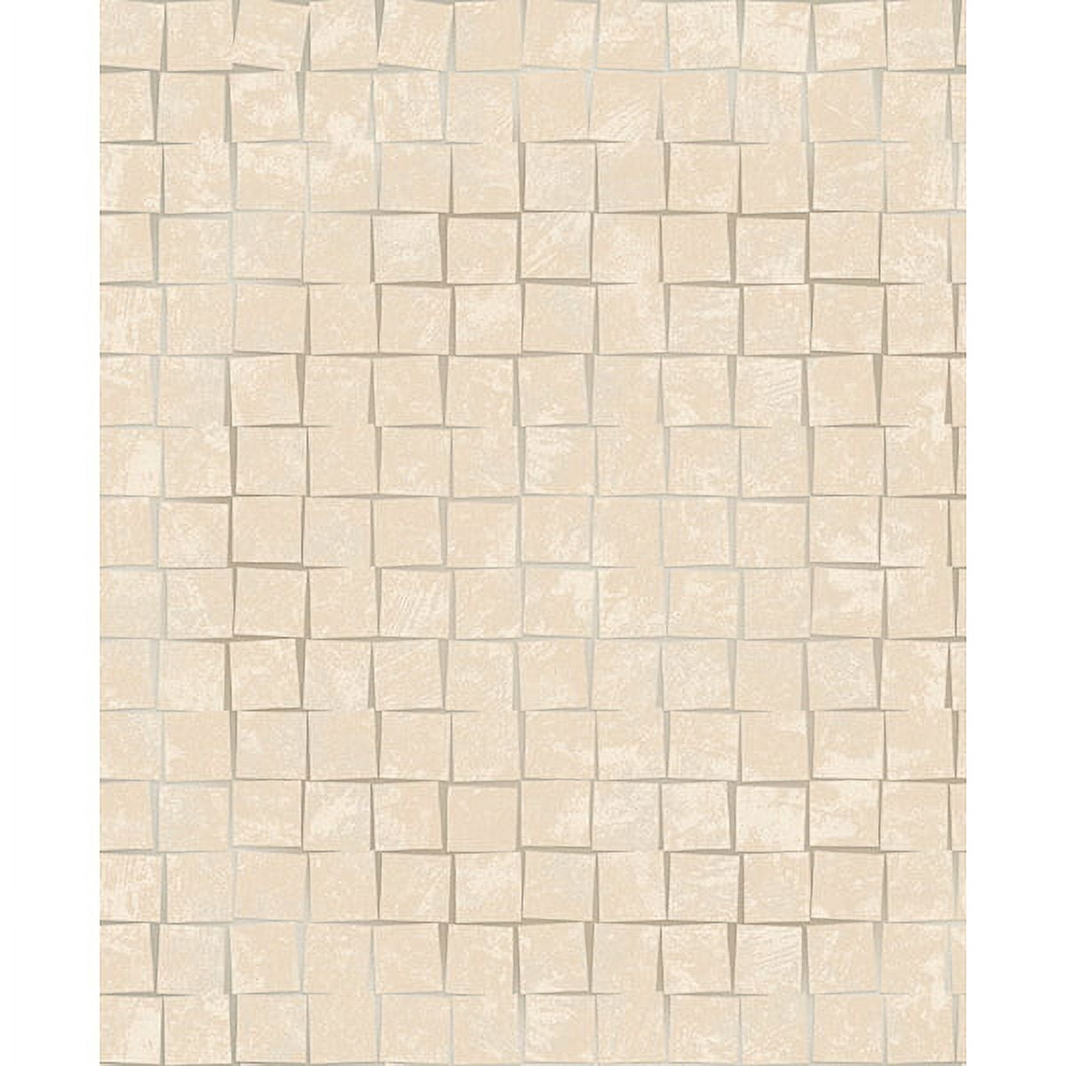 Decorline Cubist Taupe Geometric Wallpaper, 20.5-in by 33-ft, 56.4 sq. ft