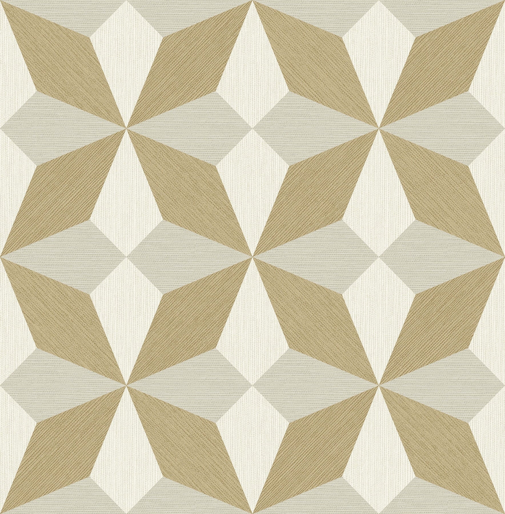 Decorline Valiant Gold Faux Grasscloth Mosaic Wallpaper