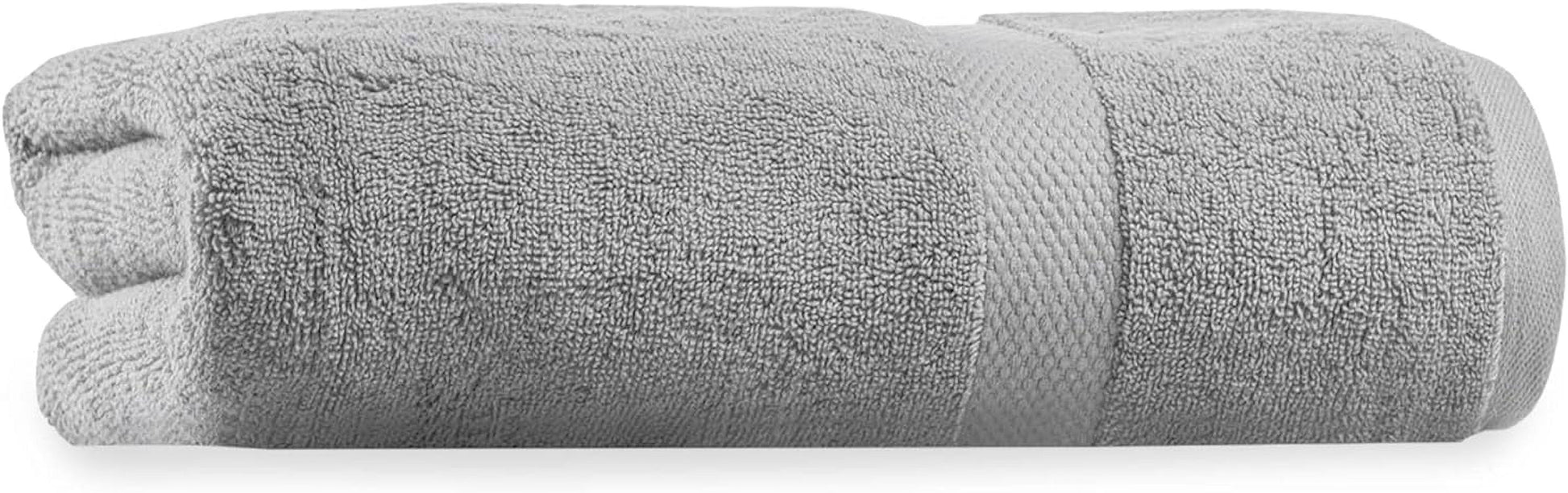 Delara Organic Cotton Bath Sheet 36"x70" 650 GSM Plush Soft Absorbent Quick-Dry Towel, GOTS & OEKO-TEX Certified, Light Grey