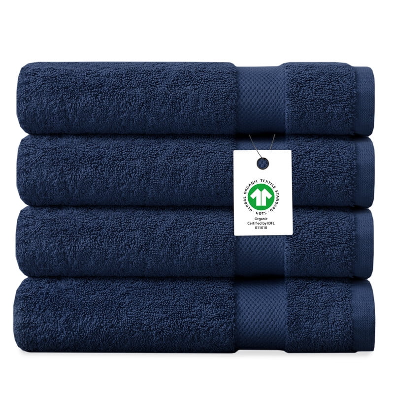 Delara Paquete de 4 Toallas de BaÃ±o de AlgodÃ³n OrgÃ¡nico Toallas de Calidad Hotelera Premium con CertificaciÃ³n OEKO-TEX, 650 g/M2, Suaves, de Secado RÃ¡pido y Ultraabsorbentes