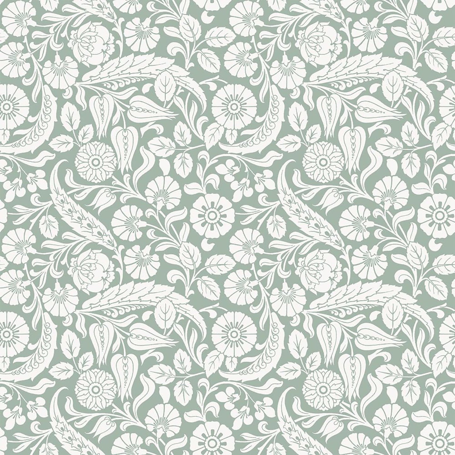 Design Department Cordelia Green Baroque Blooms Wallpaper, 20.9-in by 33-ft