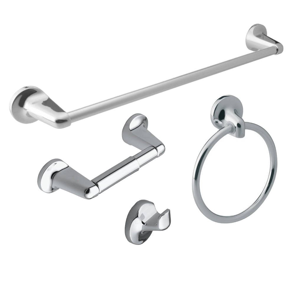 Design House Alta Bay 4-Piece Bathroom Accessory Set, Brushed Nickel