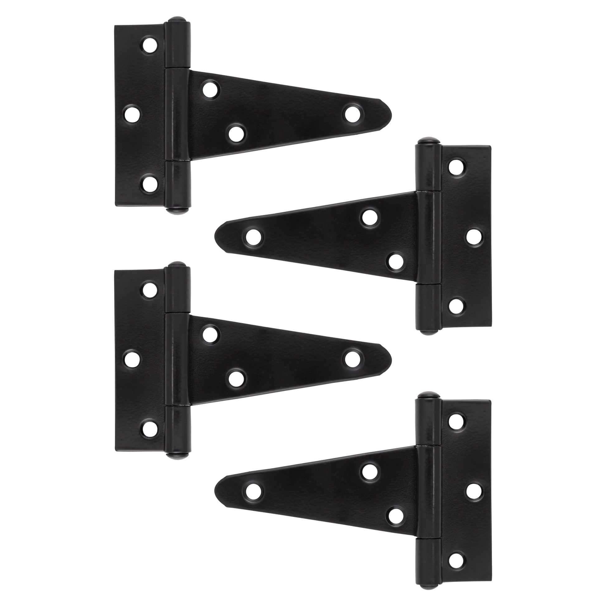 Design House Persiana de Acero Negro Mate con Bisagras en T de 4" x 2,5", Paquete de 4