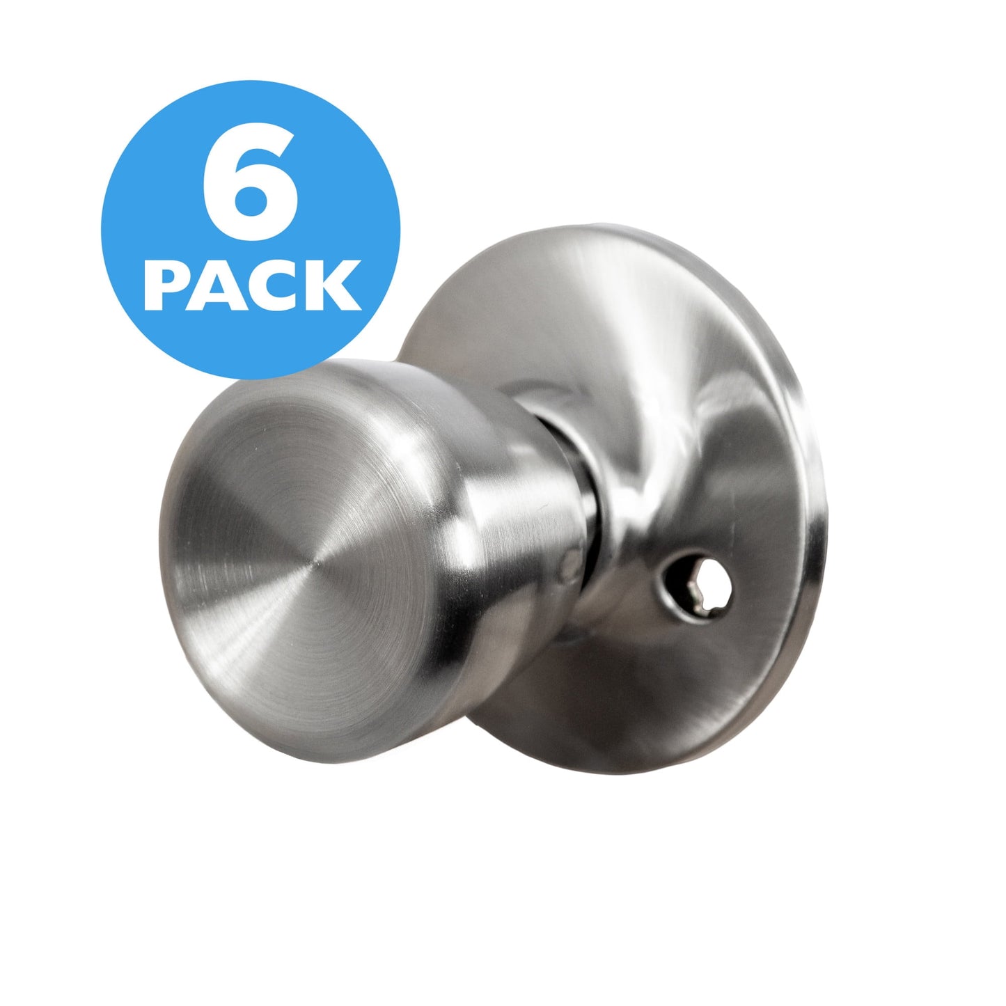 Satin Nickel Dummy Door Knob, 6-Pack