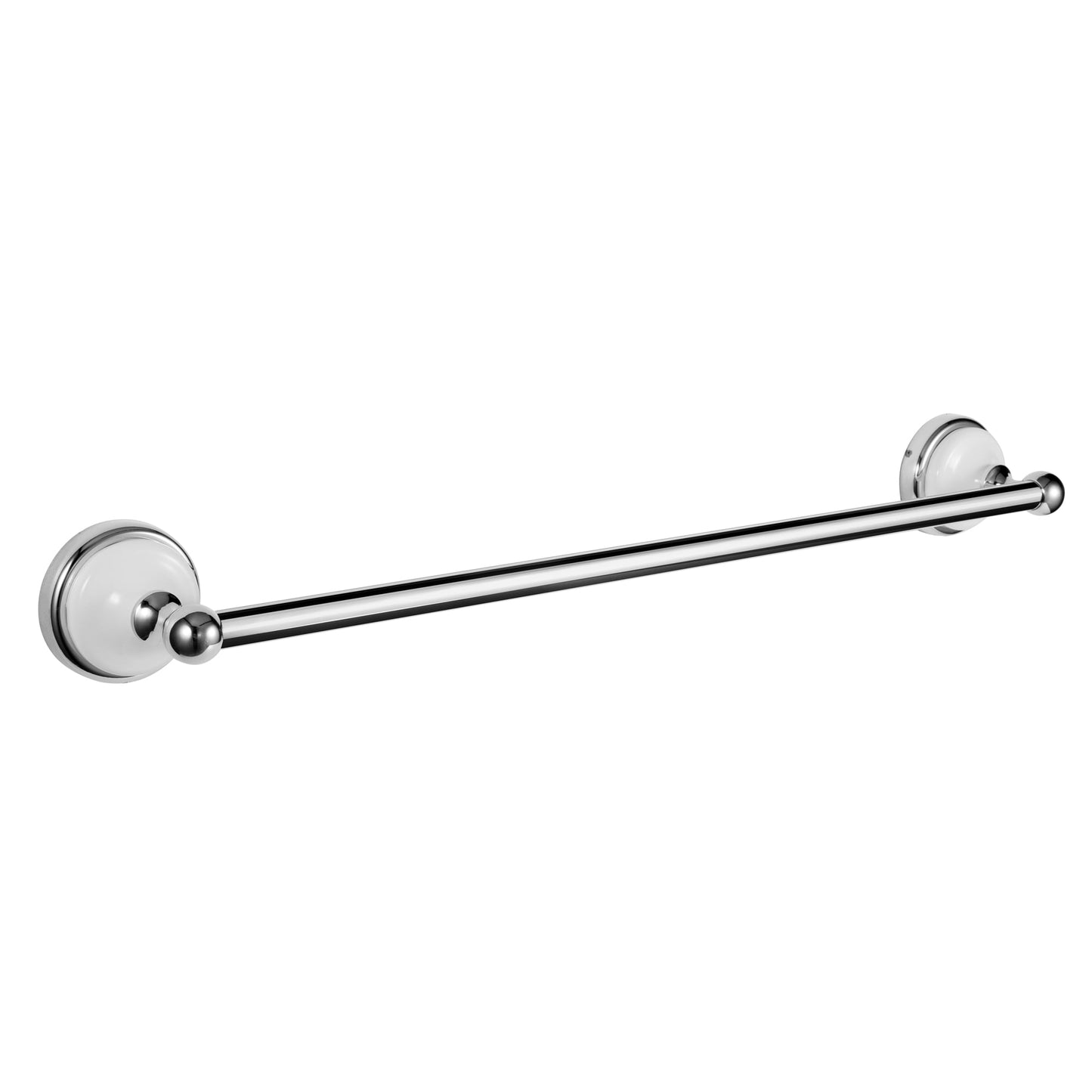Design House Savannah 24" Bathroom Towel Bar, Polished Chrome/White