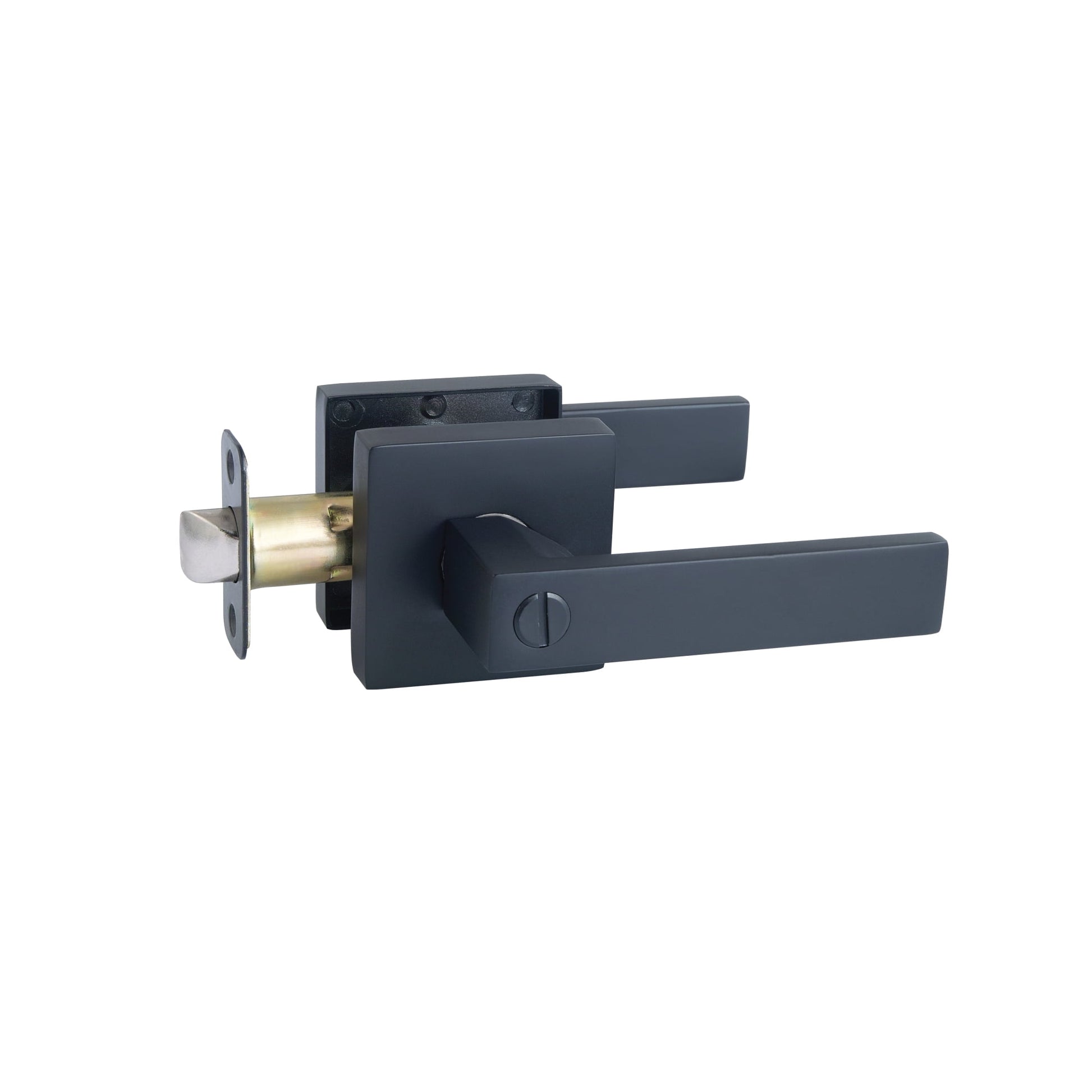 Design House Karsen Modern Interior Bed/Bath Privacy Door Lever, Matte Black