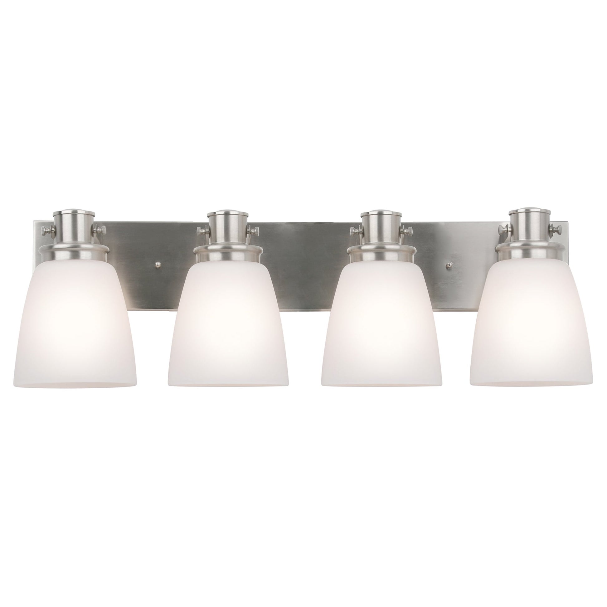 Design House Atkinson Transitional 23" Satin Nickel 3-Light Dimmable Vanity Light with Frosted Glass