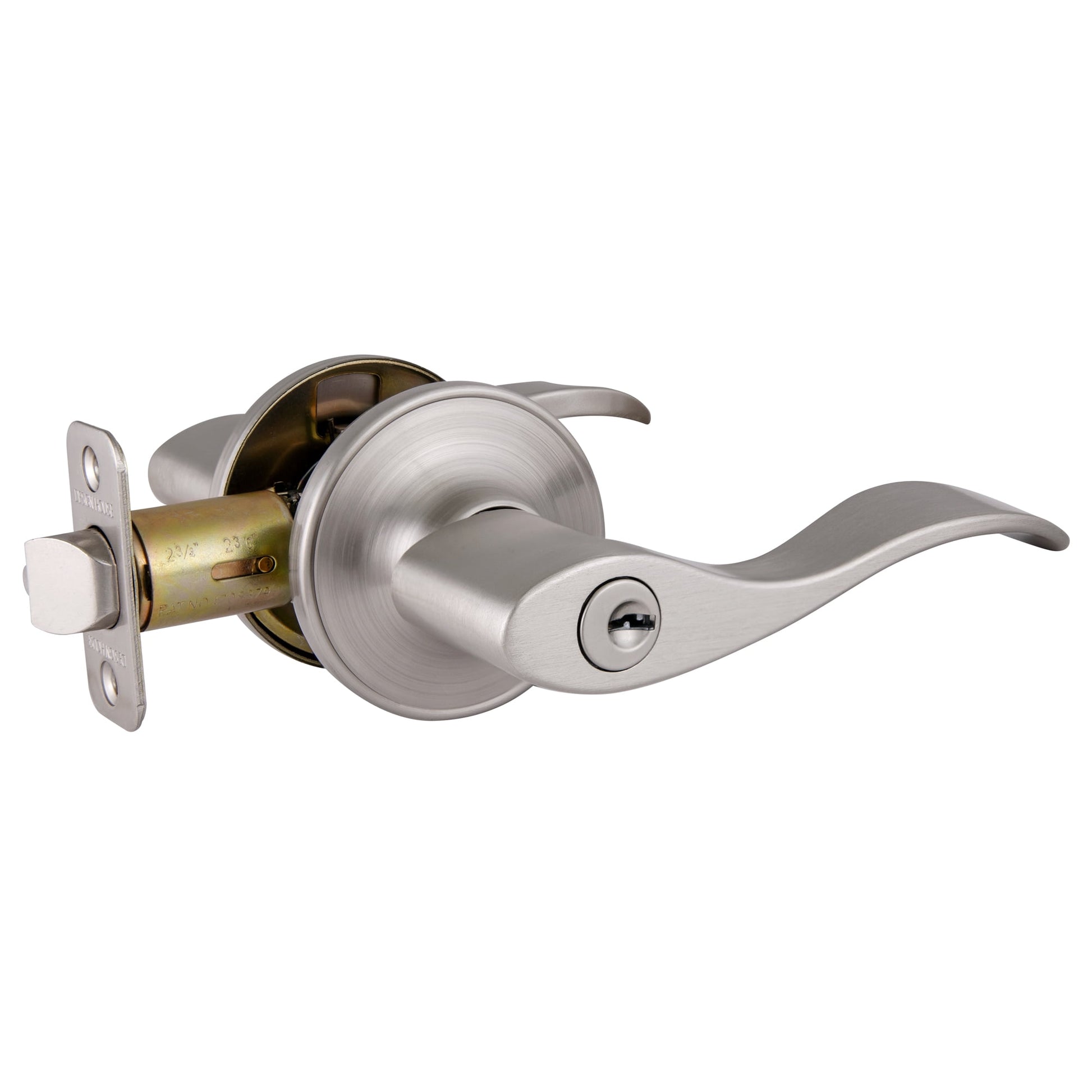 Design House Springdale Universal Interior/Exterior Keyed Entry Door Handle, Satin Nickel