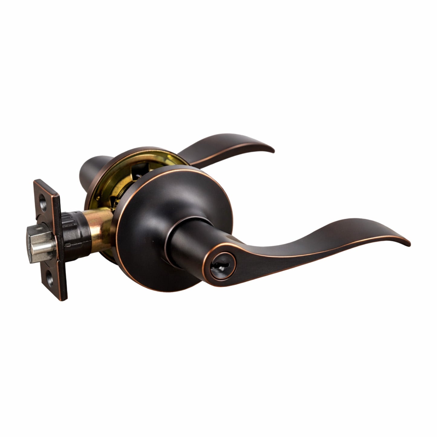 Oil Rubbed Bronze Entry Door Lever, 6-Way Universal Fit, Front and Back Door