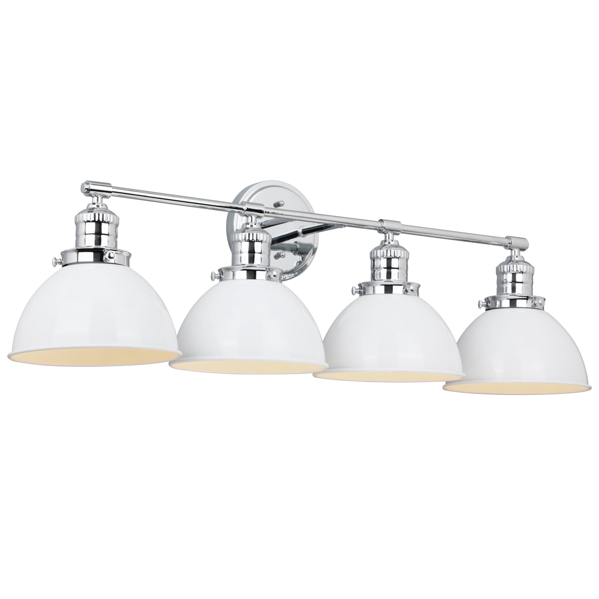 Design House Savannah Farmhouse 4-Light Indoor Dimmable Vanity Light, White/Polished Chrome