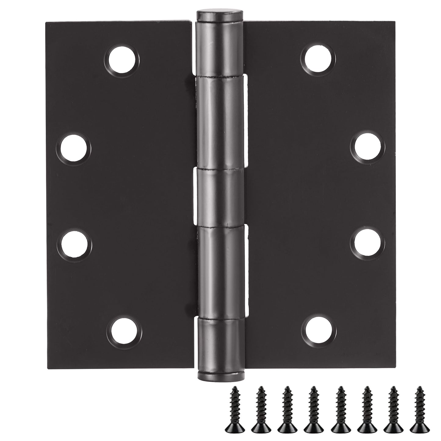 Design House Paquete de 9 Bisagras Cuadradas de Mariposa para Puerta Interior/Exterior de 4.5" H X.625" Radio, Negro Mate