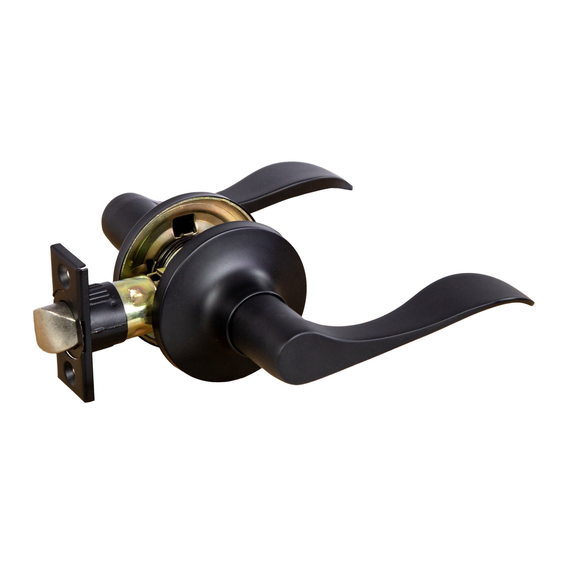 Stratford 6-Way Universal Passage Hall and Closet Door Lever, Matte Black, ANSI Grade 3