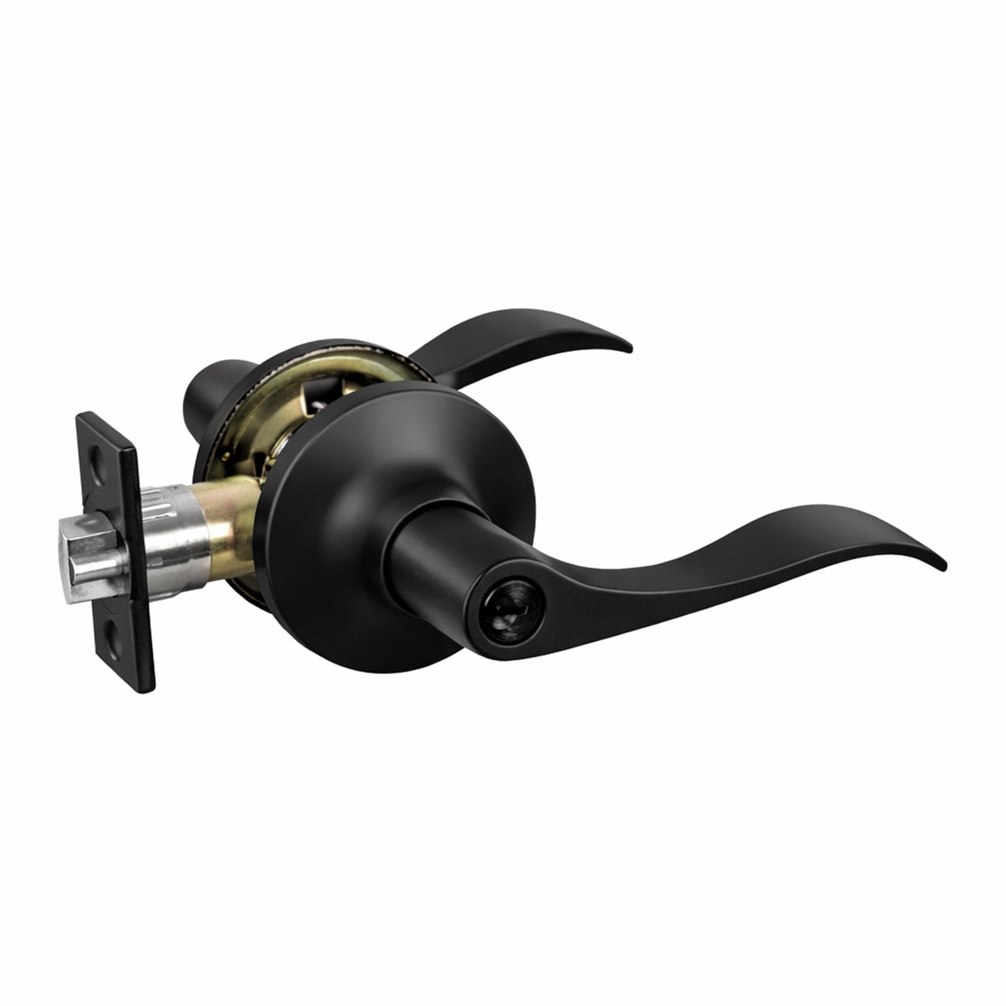 Matte Black Entry Door Lever, Residential Front and Back Door Use