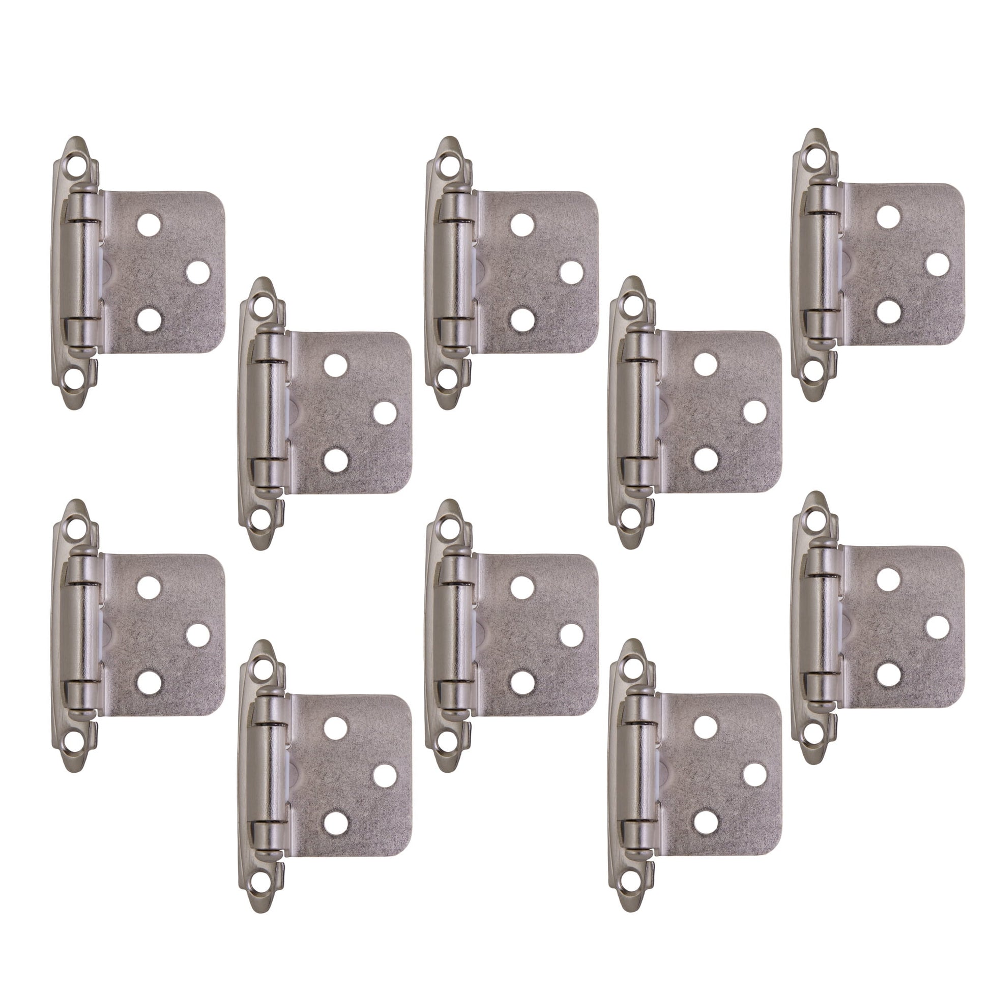 Design House Steel Semi-Concealed Overlay Hinges for Kitchen Cabinets, 10-Pack