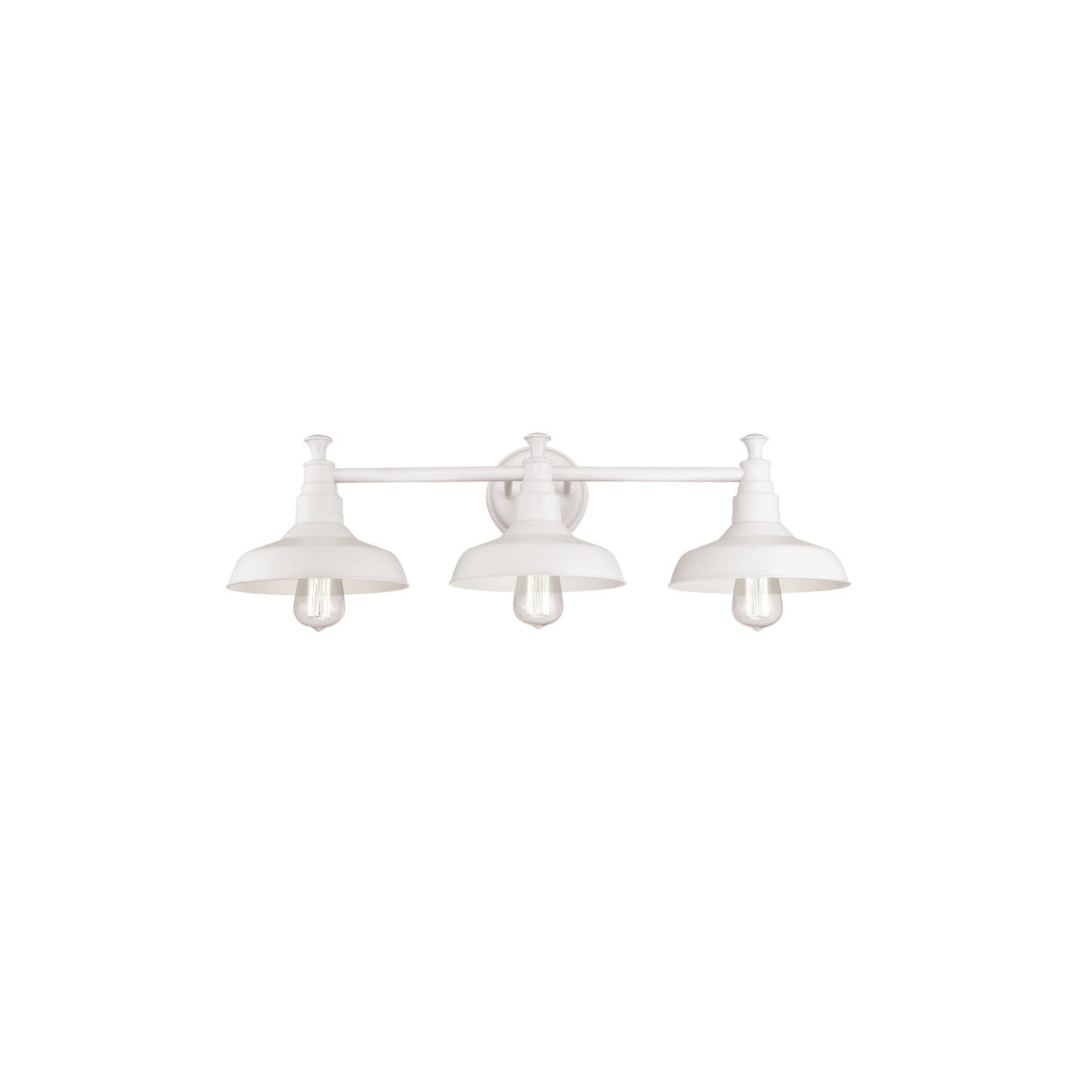 Design House Kimball 3-Light Industrial Indoor Vanity Light with Metal Shade, White