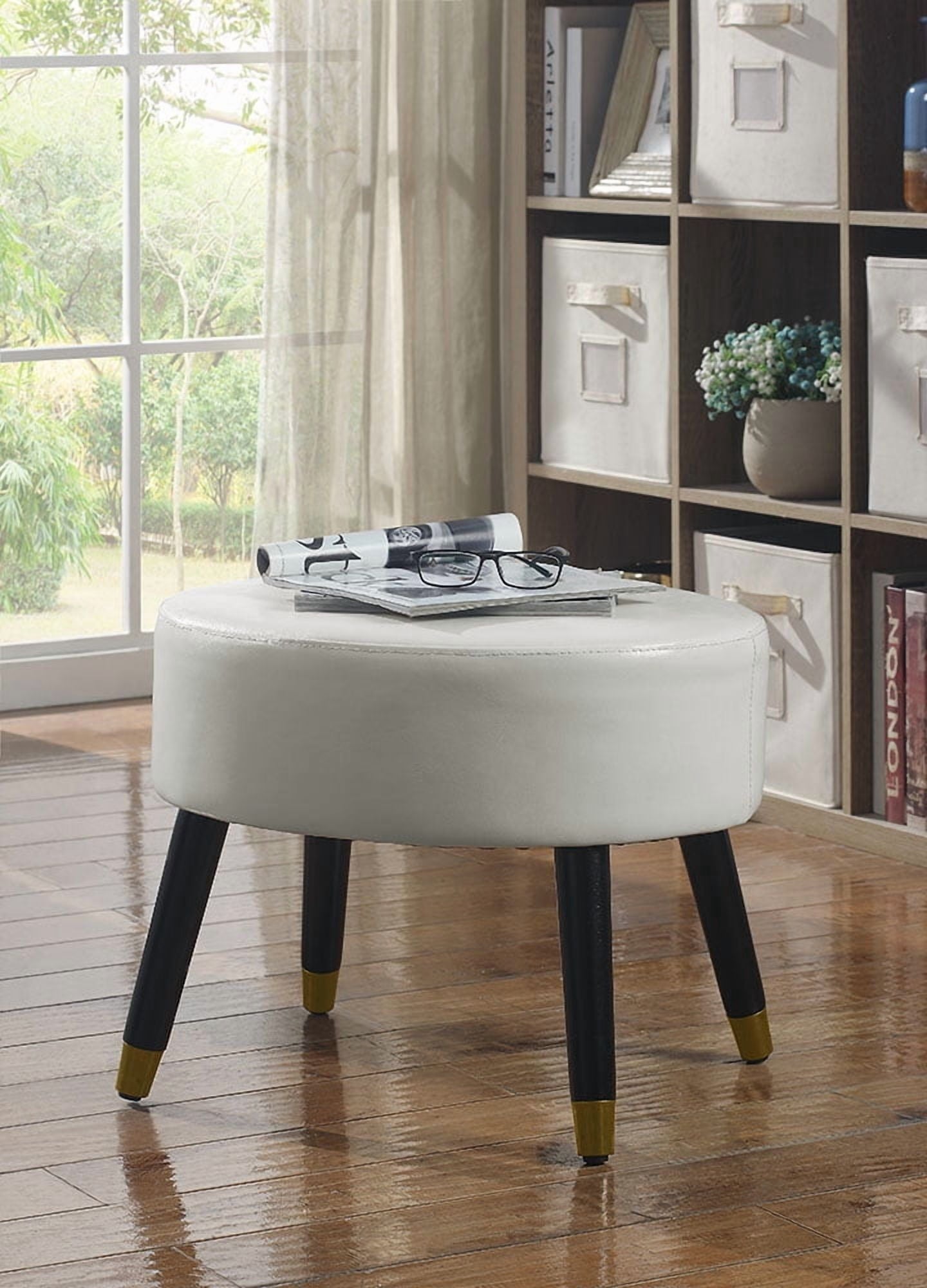 Convenience Concepts Designs4Comfort Mid Century Ottoman Stool, Multiple Finishes