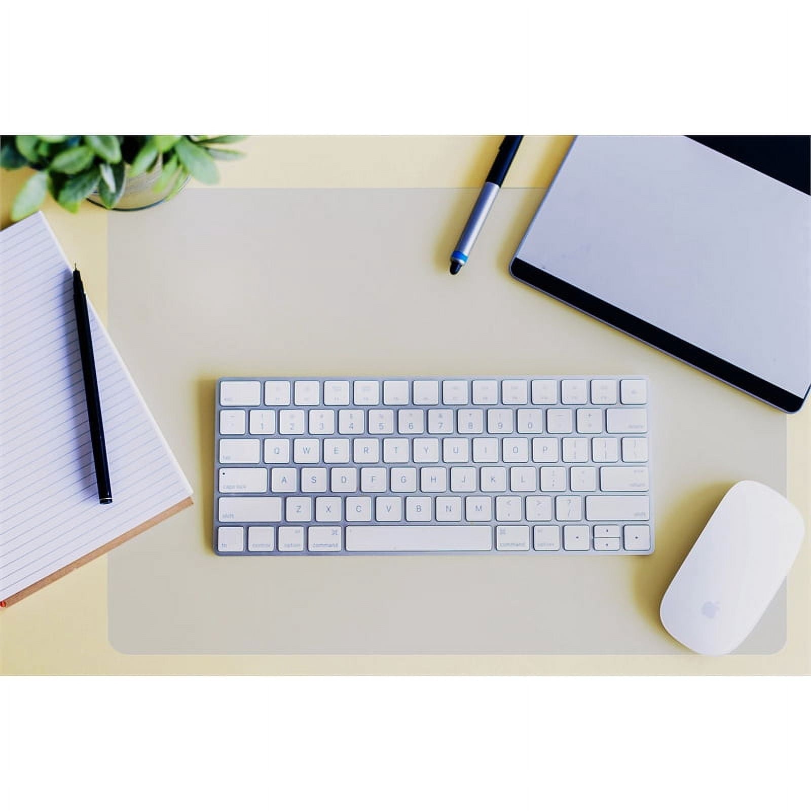 DesktexÂ® Pack of 2 Polycarbonate Rectangular Desk Pads with Anti-Slip Backing - 17" x 22"