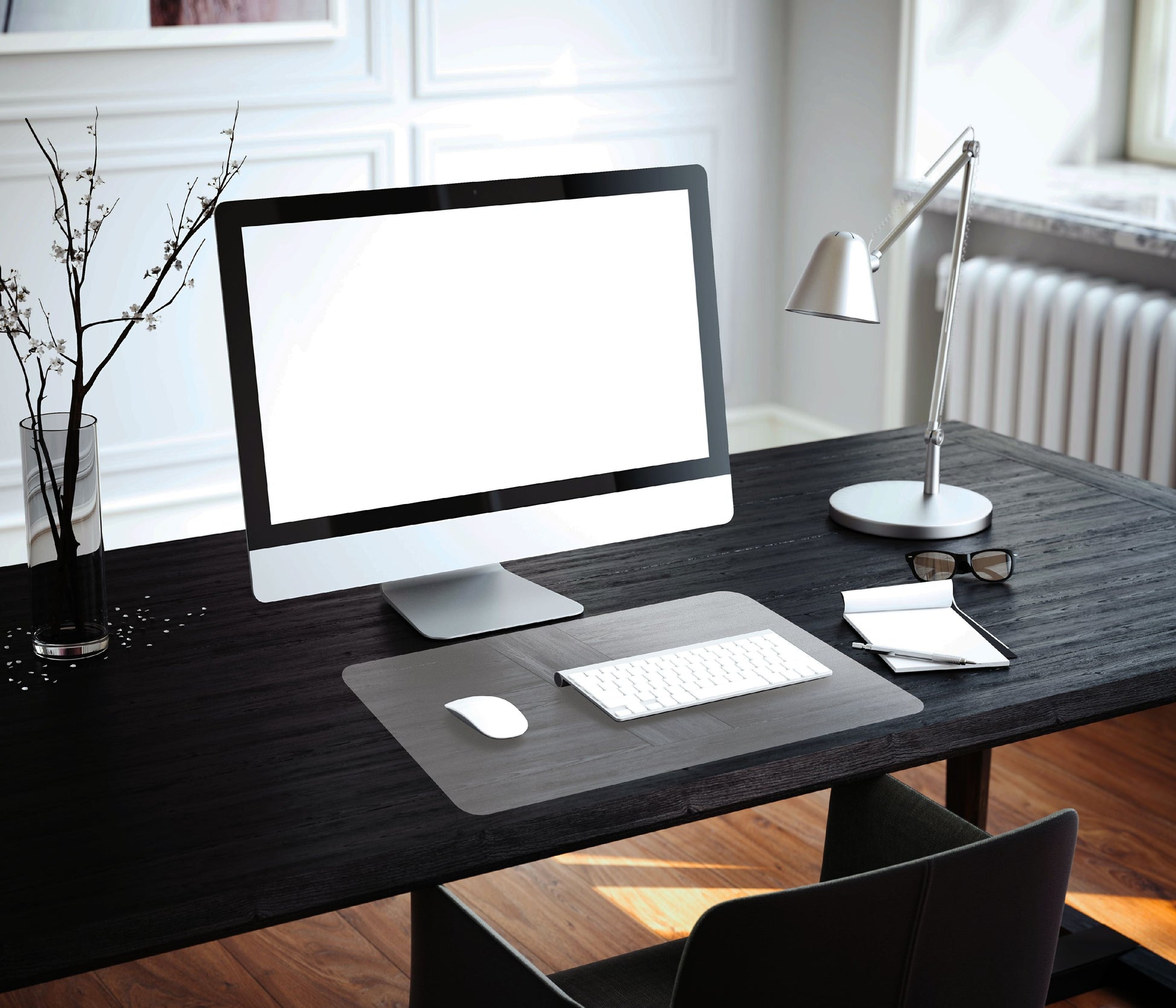 DesktexÂ® Pack of 4 Vinyl Rectangular Desk Pads - 19" x 24"