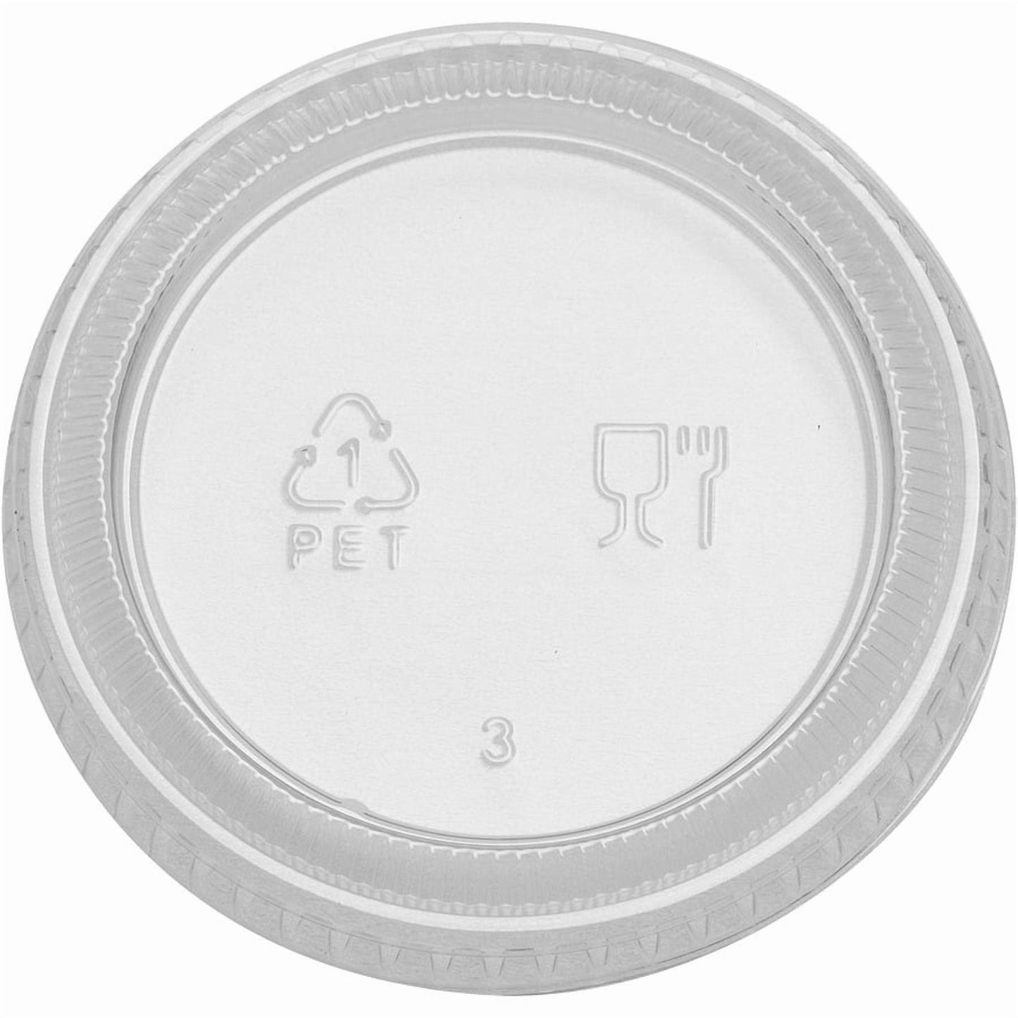 Dixie Portion Cup Lids by GP Pro - PETE Plastic - 2400 / Carton - Clear