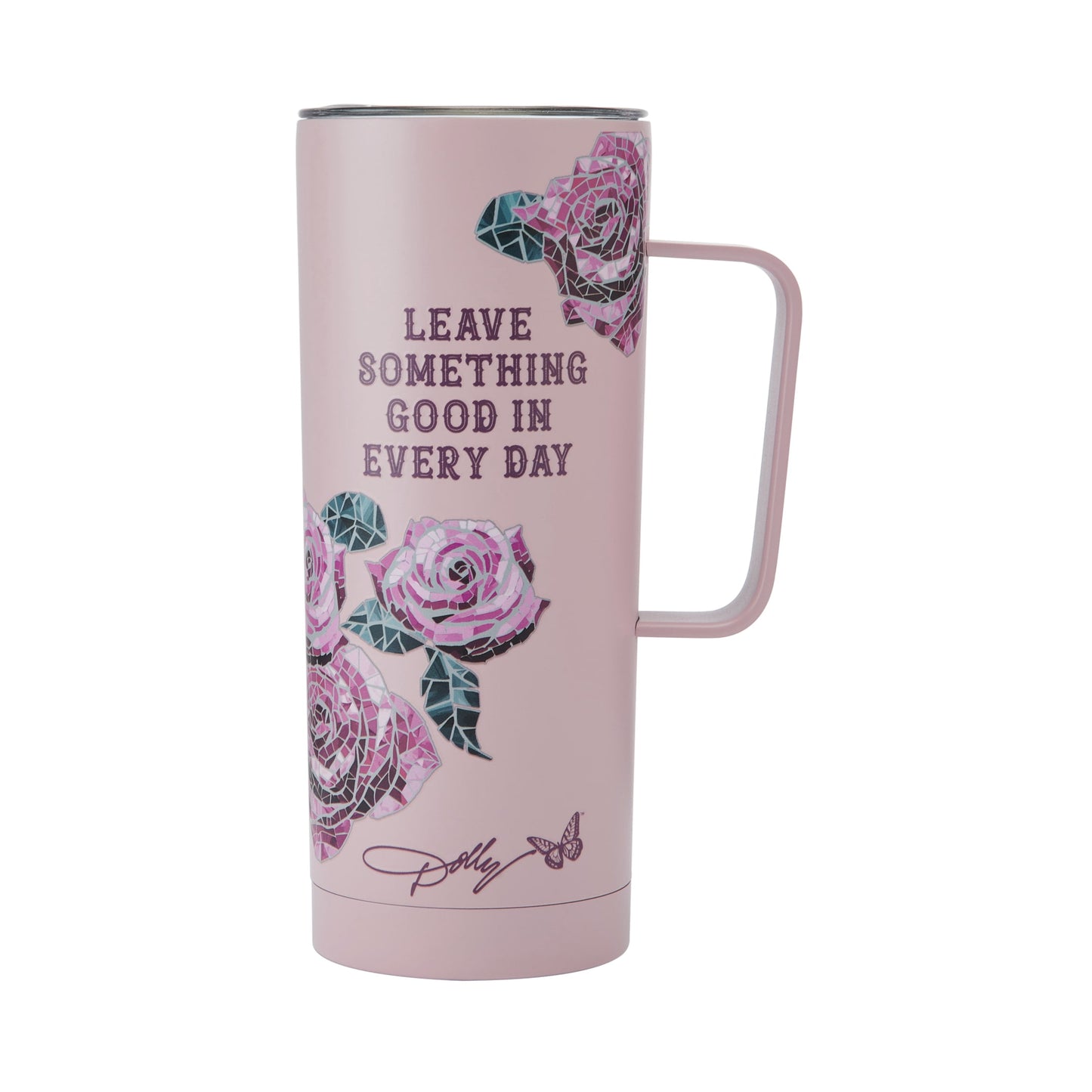Dolly Parton 20 oz Double-Walled Stainless Steel Travel Mug Rose Pink
