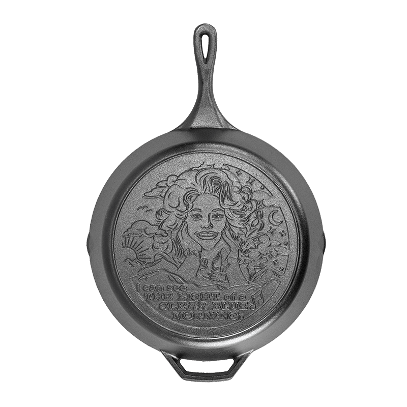 Dolly Parton x Lodge SartÃ©n de Hierro Fundido Sazonado de 13.25"