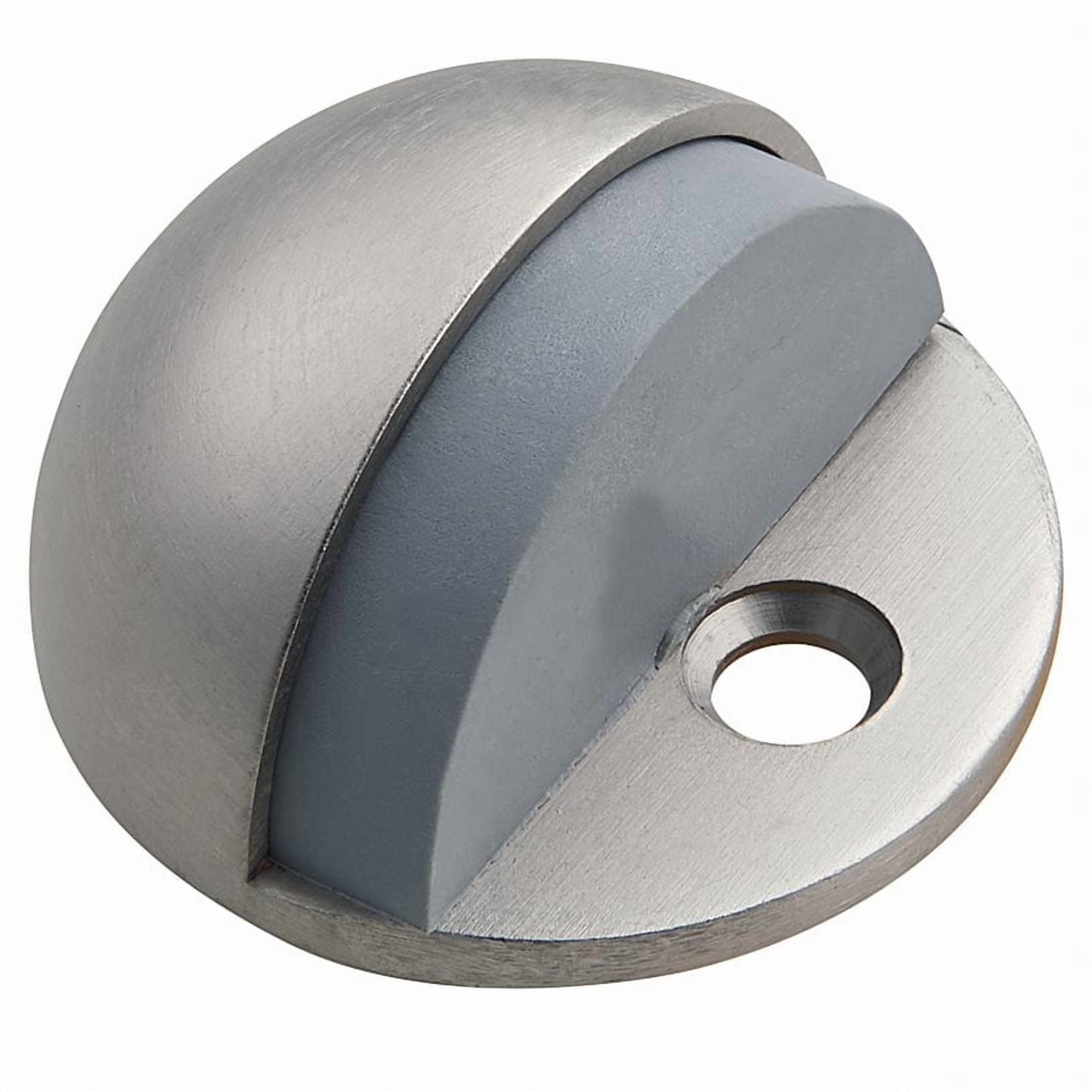 Dome Door Stop Wall Protectors with Rubber Stopper â€“ Satin Nickel Floor Mounted Door Stoppers 10-Pack â€“ Design House, 188342
