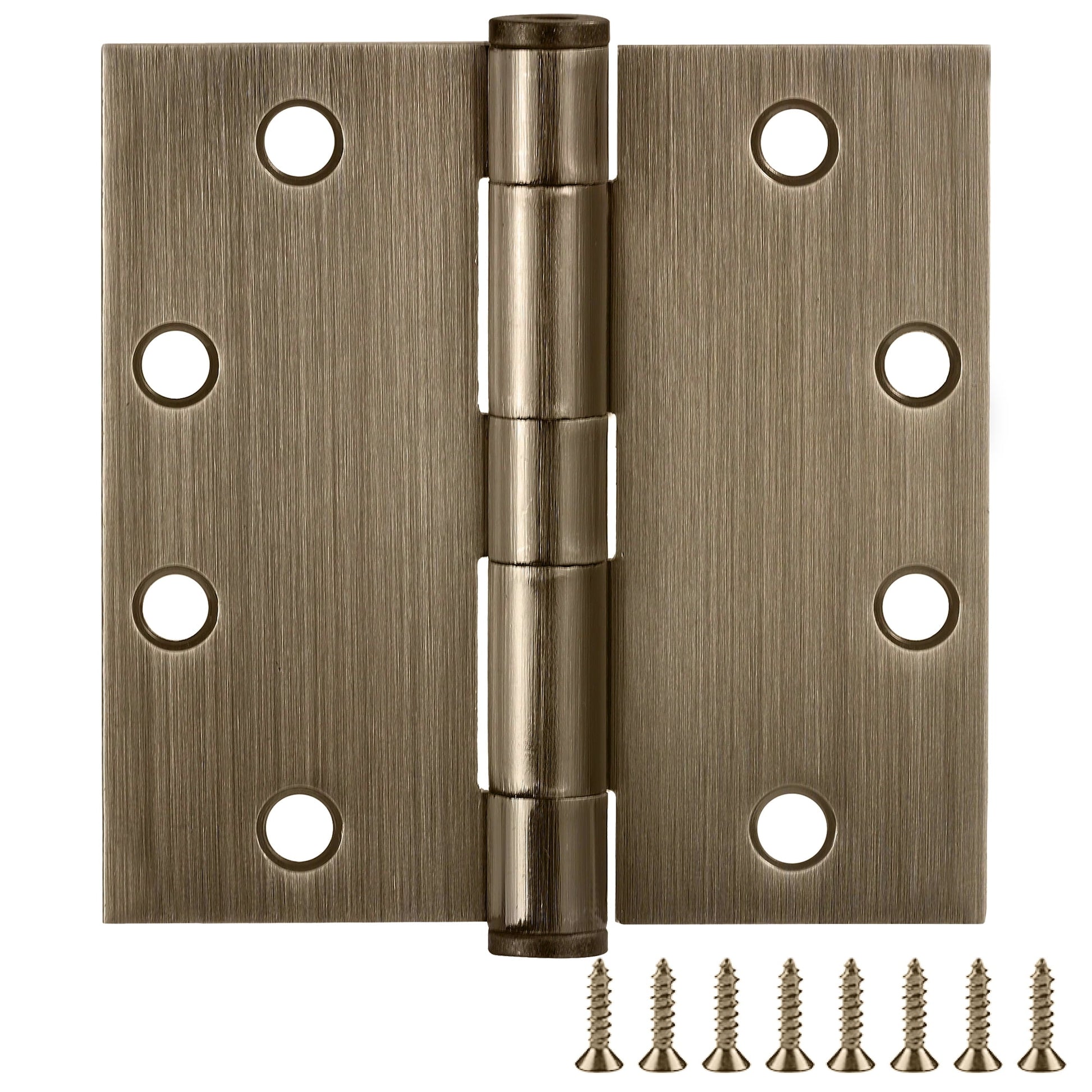 Design House 12-Pack 4.5" H x .625" Radius Square Butterfly Interior/Exterior Door Hinges, Antique Brass