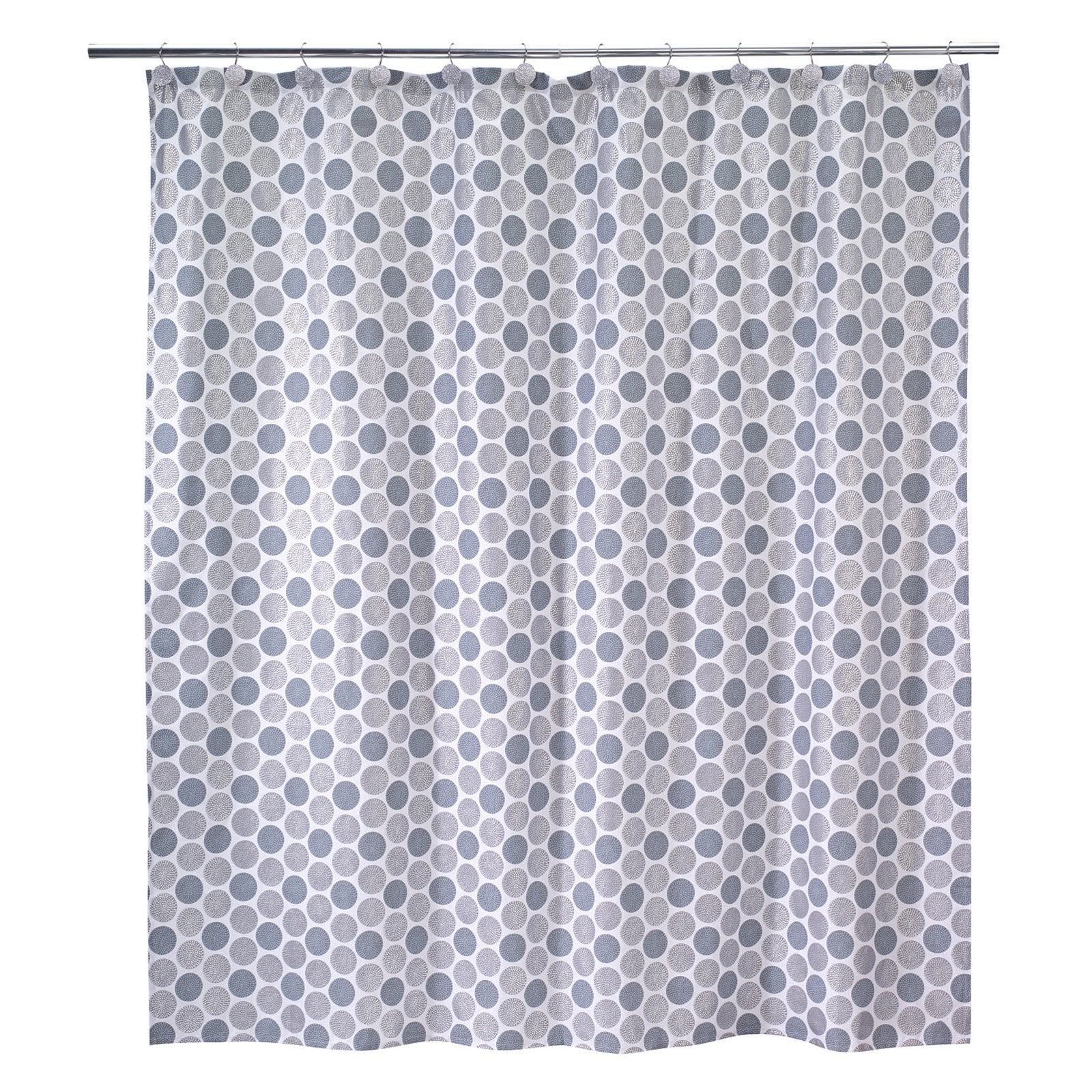 Dotted Circles Shower Curtain White