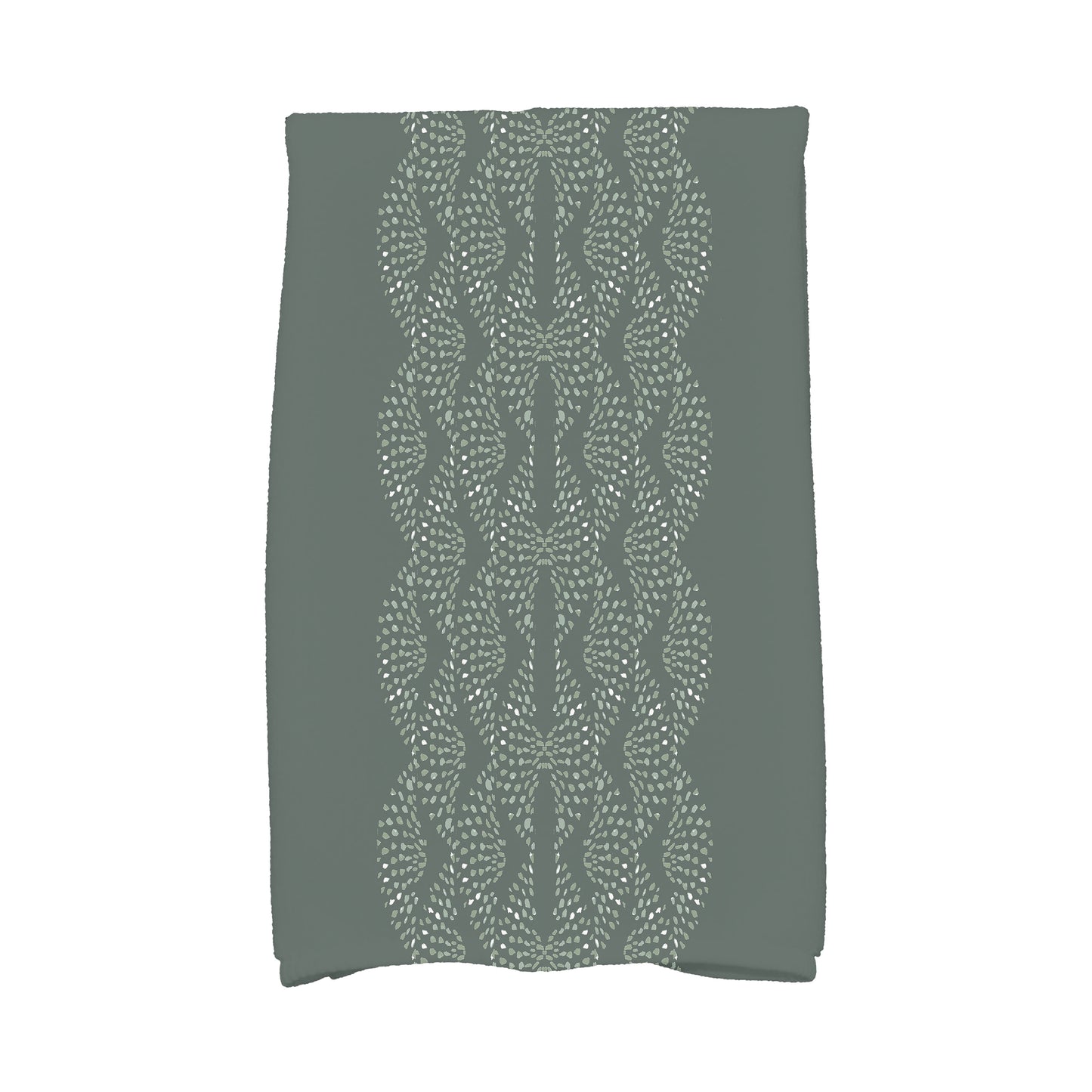 Dotted Focus 16 x 25 Inch Green Geometric Print Kitchen Towel