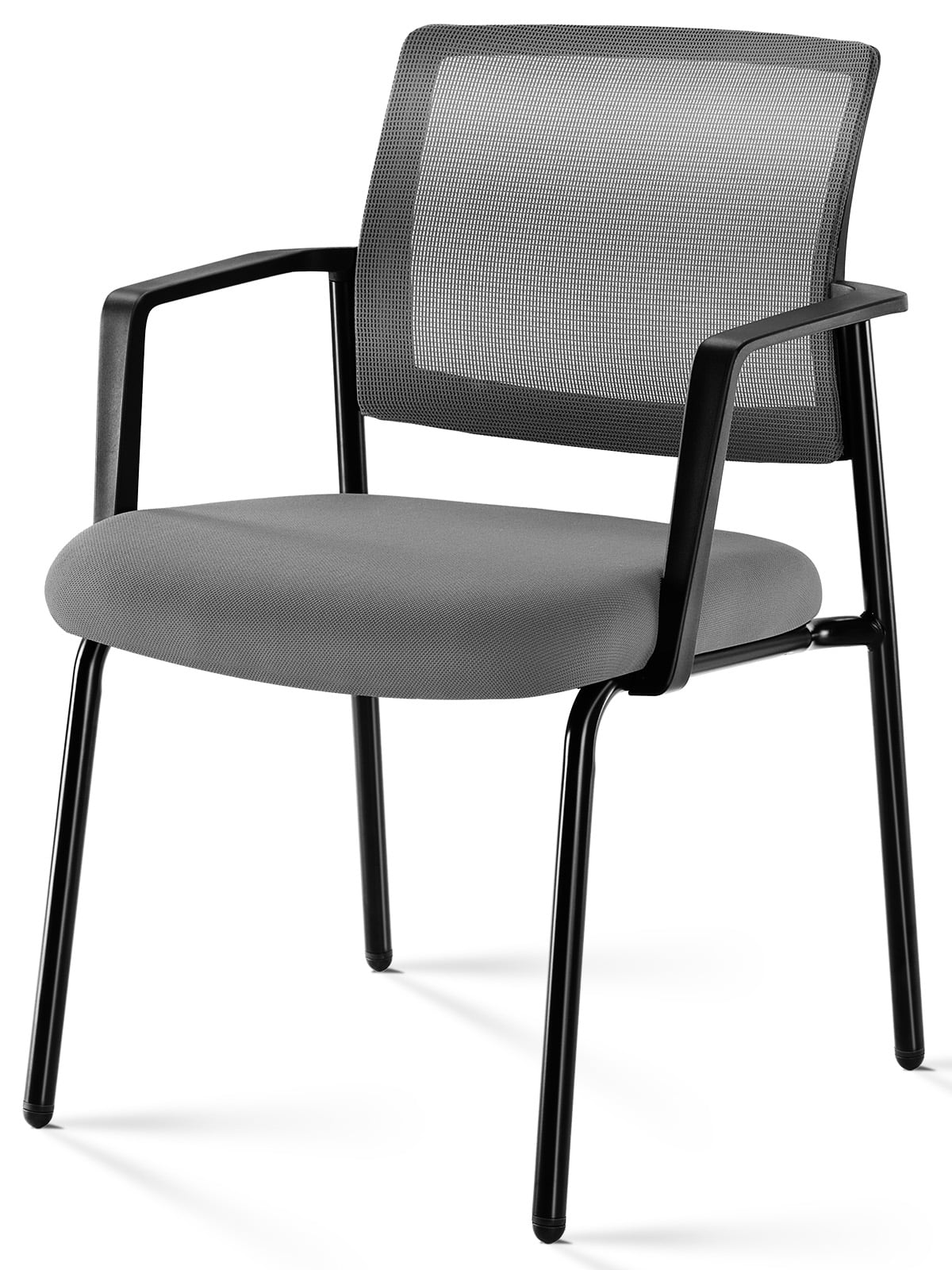 MAYEERTY 1 Pack Mesh Back Stacking Arm Chairs, Guest Reception Chairs, Ergonomic Office Chair with Armrests, Gray