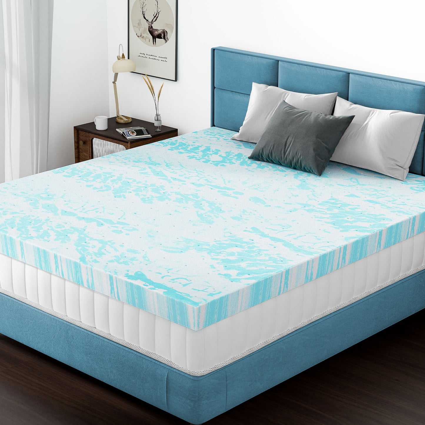MAYEERTY 2" Memory Foam Mattress Non-Slip Bottom Comfortable Camping Mattress Guest Bed