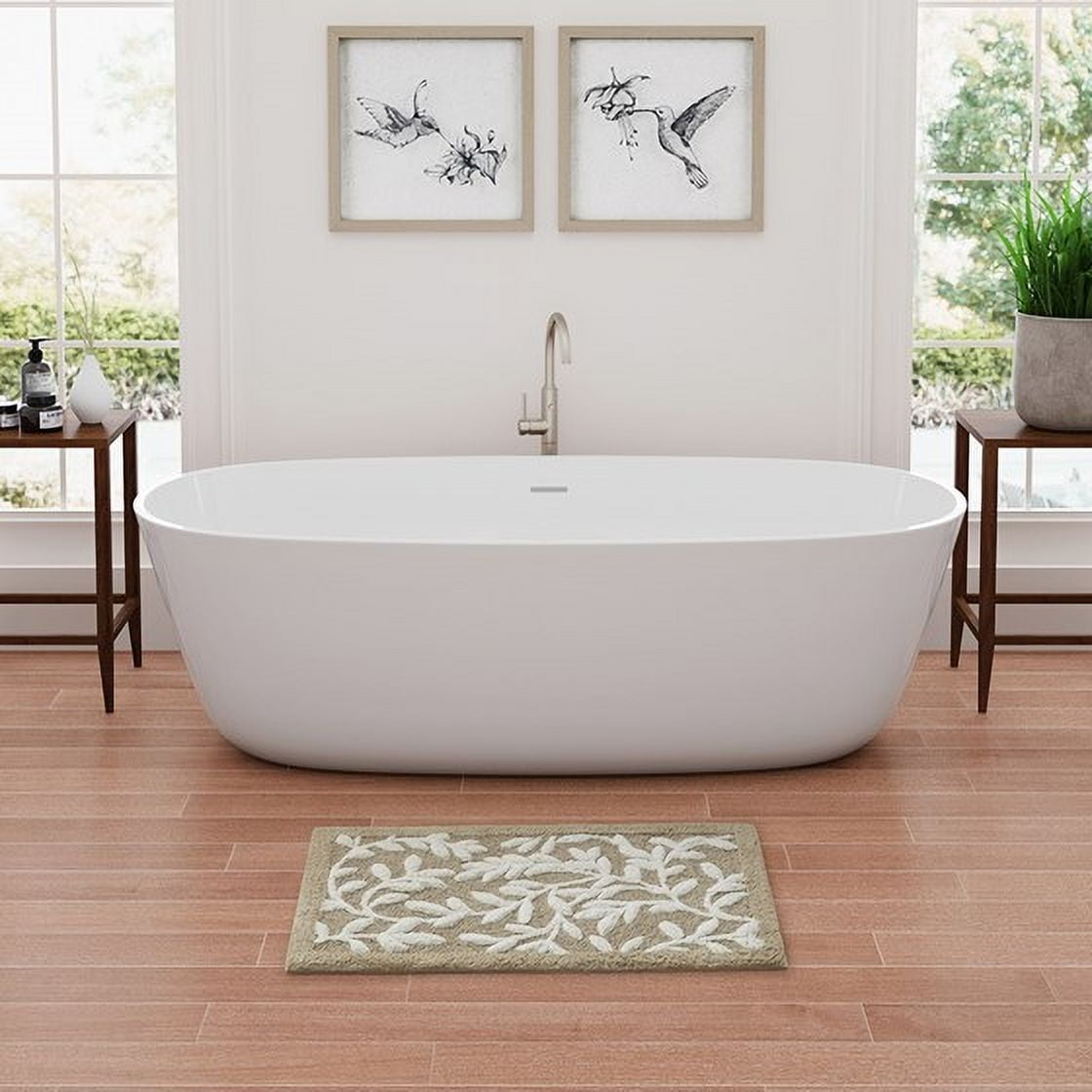 MAYEERTY Cotton Tufted Bath Rugï¼Œ100% Cotton, 21" x 34" Rectangle, Multicolor