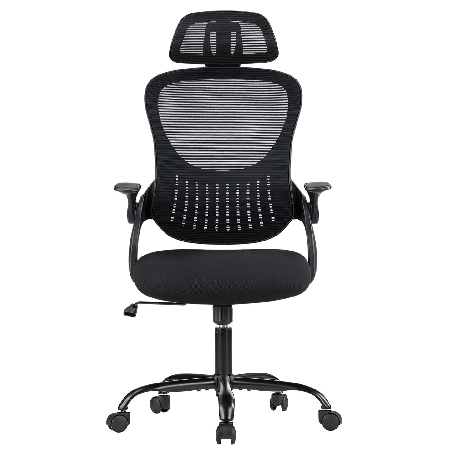MAYEERTY Ergonomic High Back Mesh Office Chair, Adjustable Computer Desk Chair with Headrest & Flip-Up Armrests, Back Storage for Home Office Study Room
